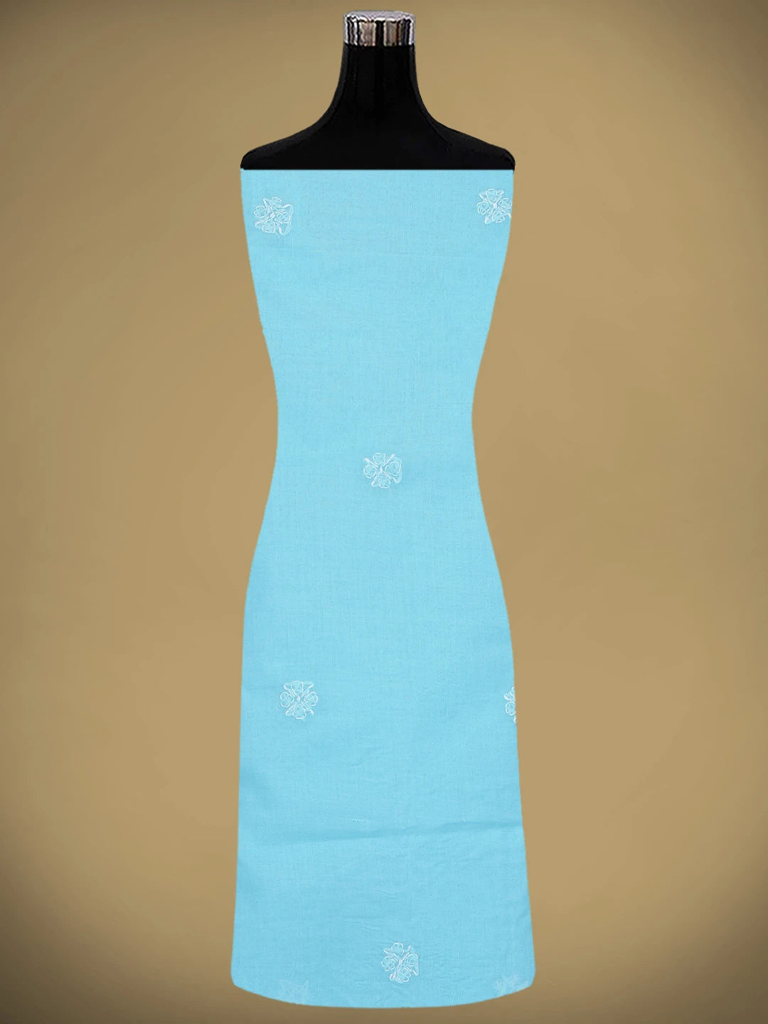 Ada Hand Embroidered Blue Cotton Lucknowi Chikankari Unstitched Suit Piece 01A882353