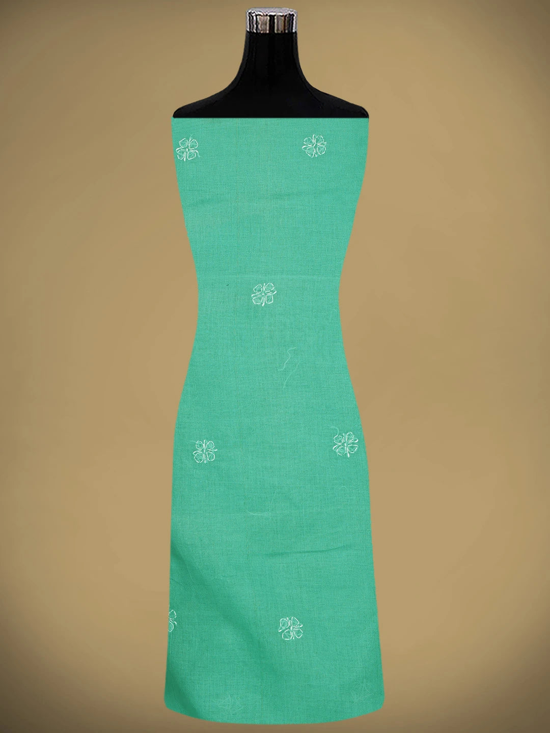 Ada Hand Embroidered Sea Green Cotton Lucknowi Chikankari Unstitched Suit Piece 01A882338