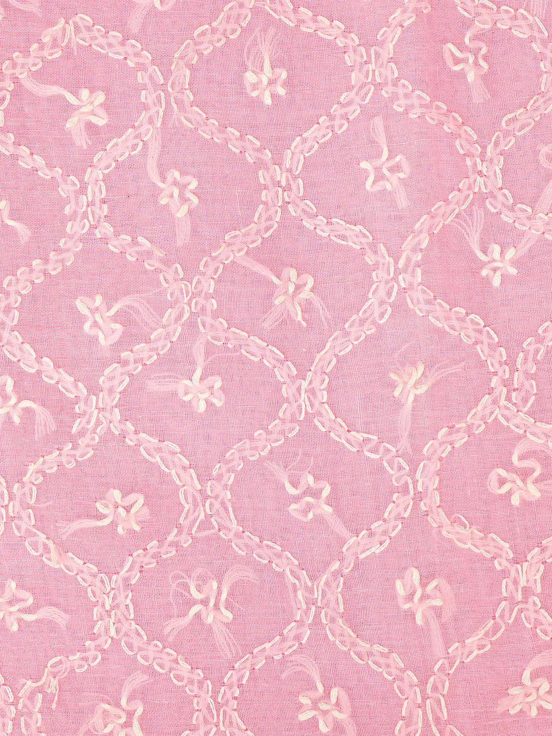 Ada Hand Embroidered Pink Cotton Lucknowi Chikankari Unstitched Suit Piece 01A854944