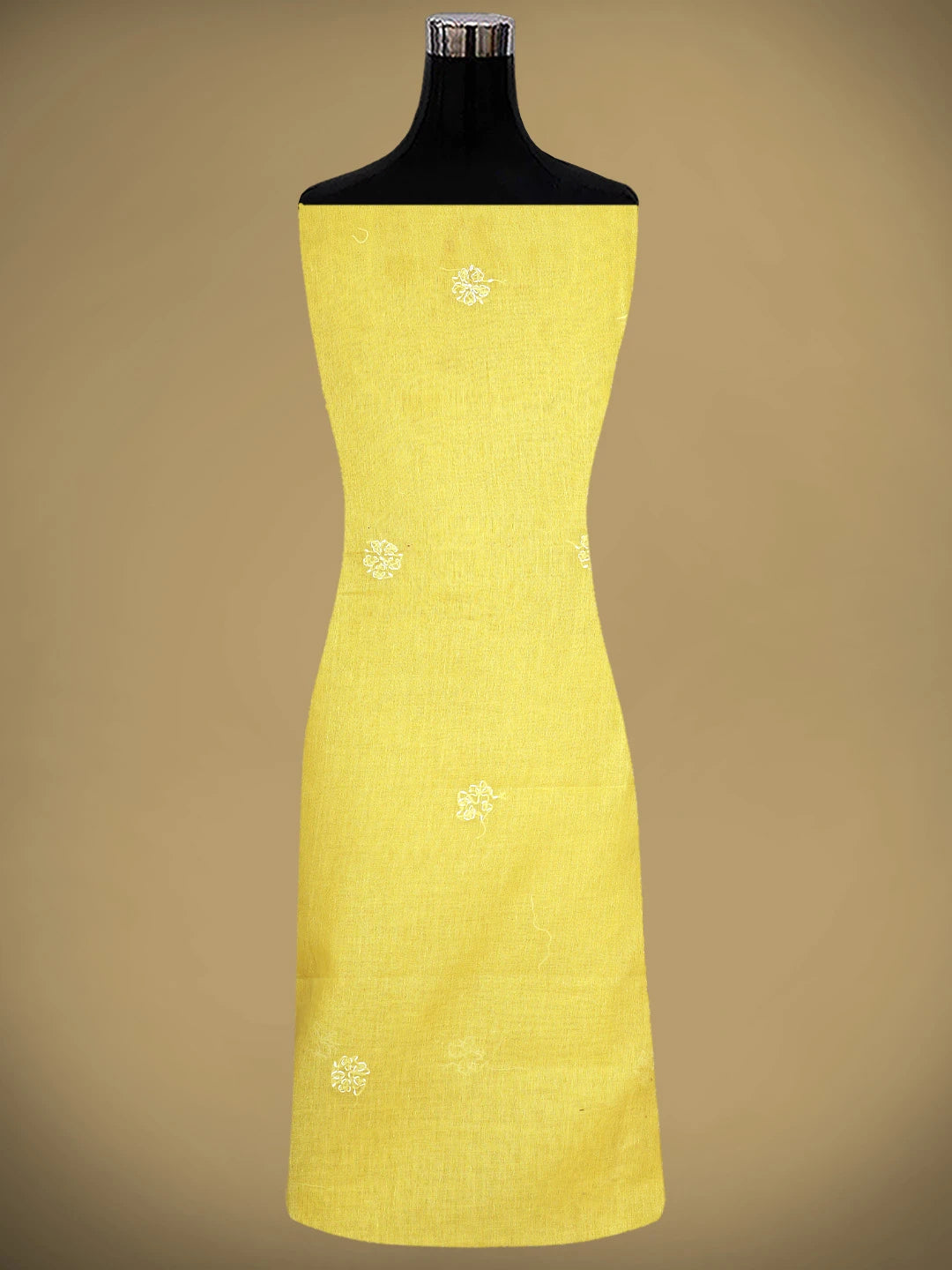 Ada Hand Embroidered Yellow Cotton Lucknowi Chikankari Unstitched Suit Piece 01A853578