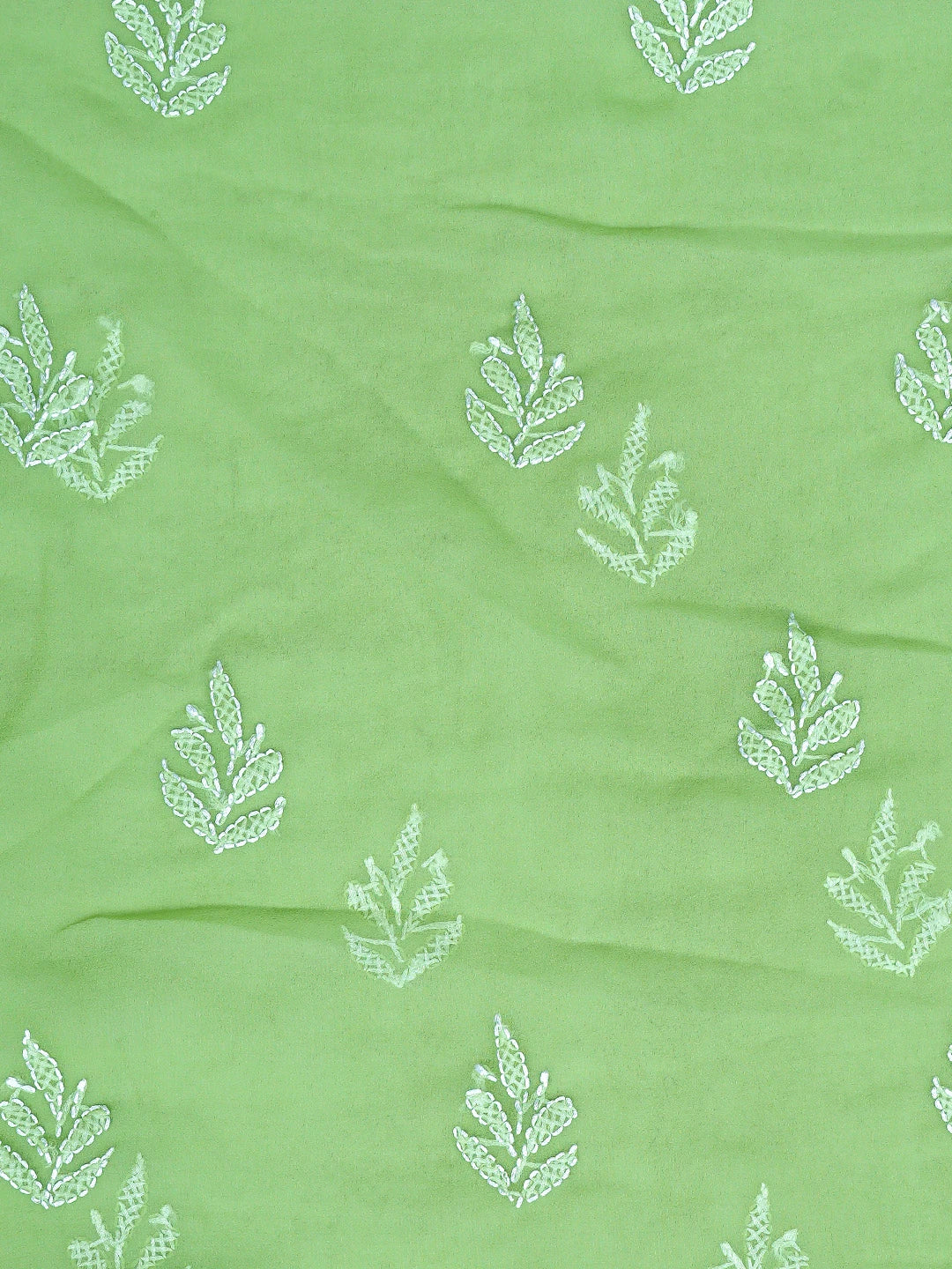 Ada Hand Embroidered Green  Georgette Lucknowi Chikankari Unstitched Suit Piece 01A878893