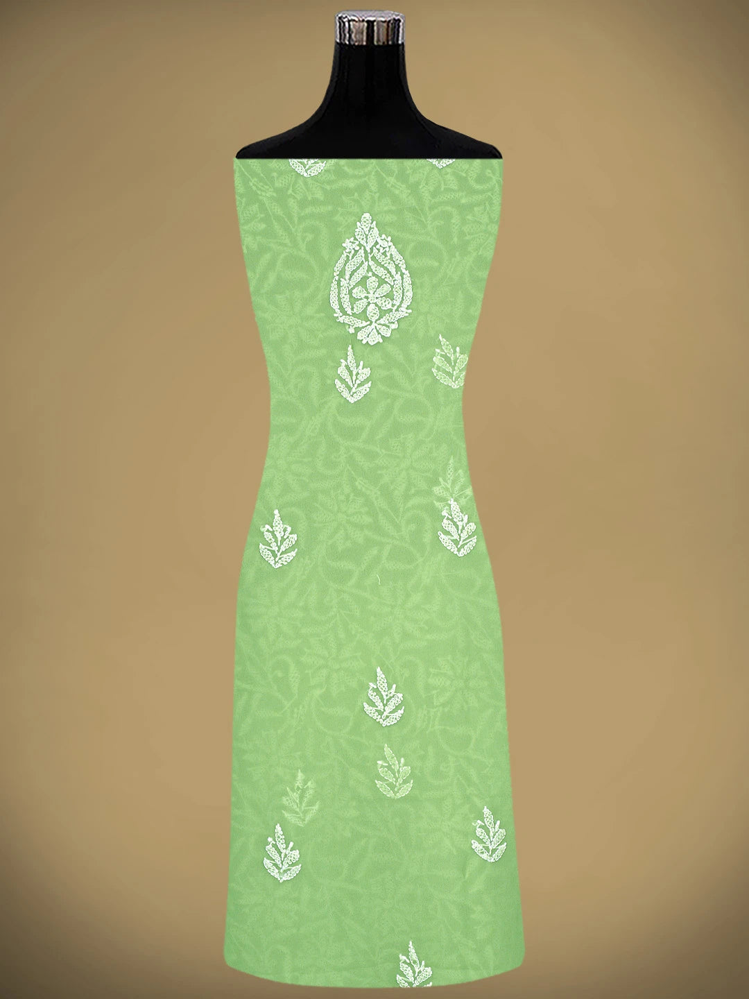 Ada Hand Embroidered Green  Georgette Lucknowi Chikankari Unstitched Suit Piece 01A878893
