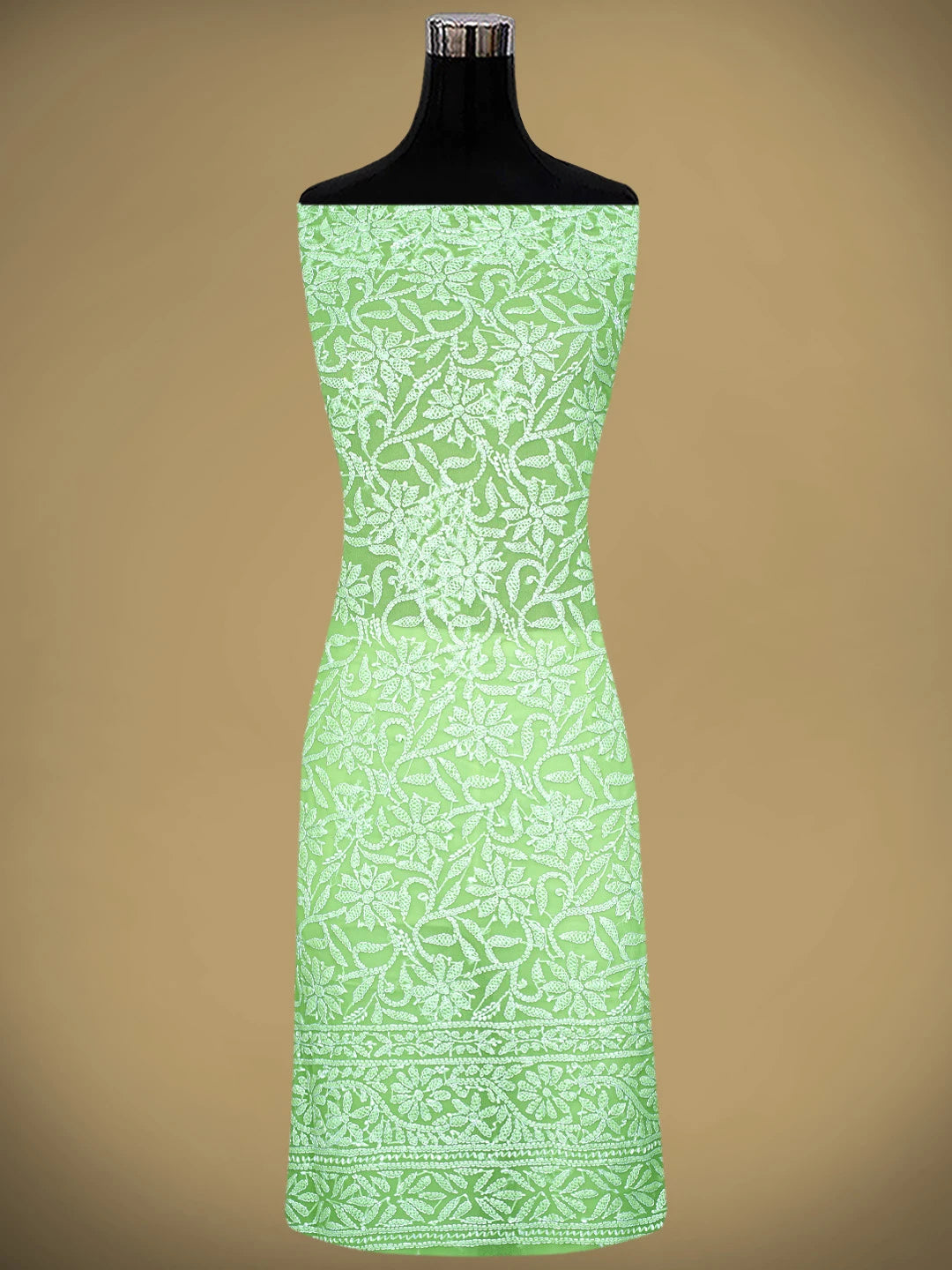 Ada Hand Embroidered Green  Georgette Lucknowi Chikankari Unstitched Suit Piece 01A878893