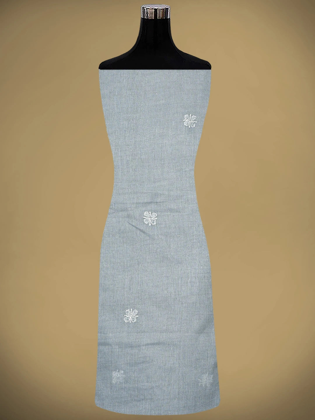 Ada Hand Embroidered Grey Cotton Lucknowi Chikankari Unstitched Suit Piece 01A882279