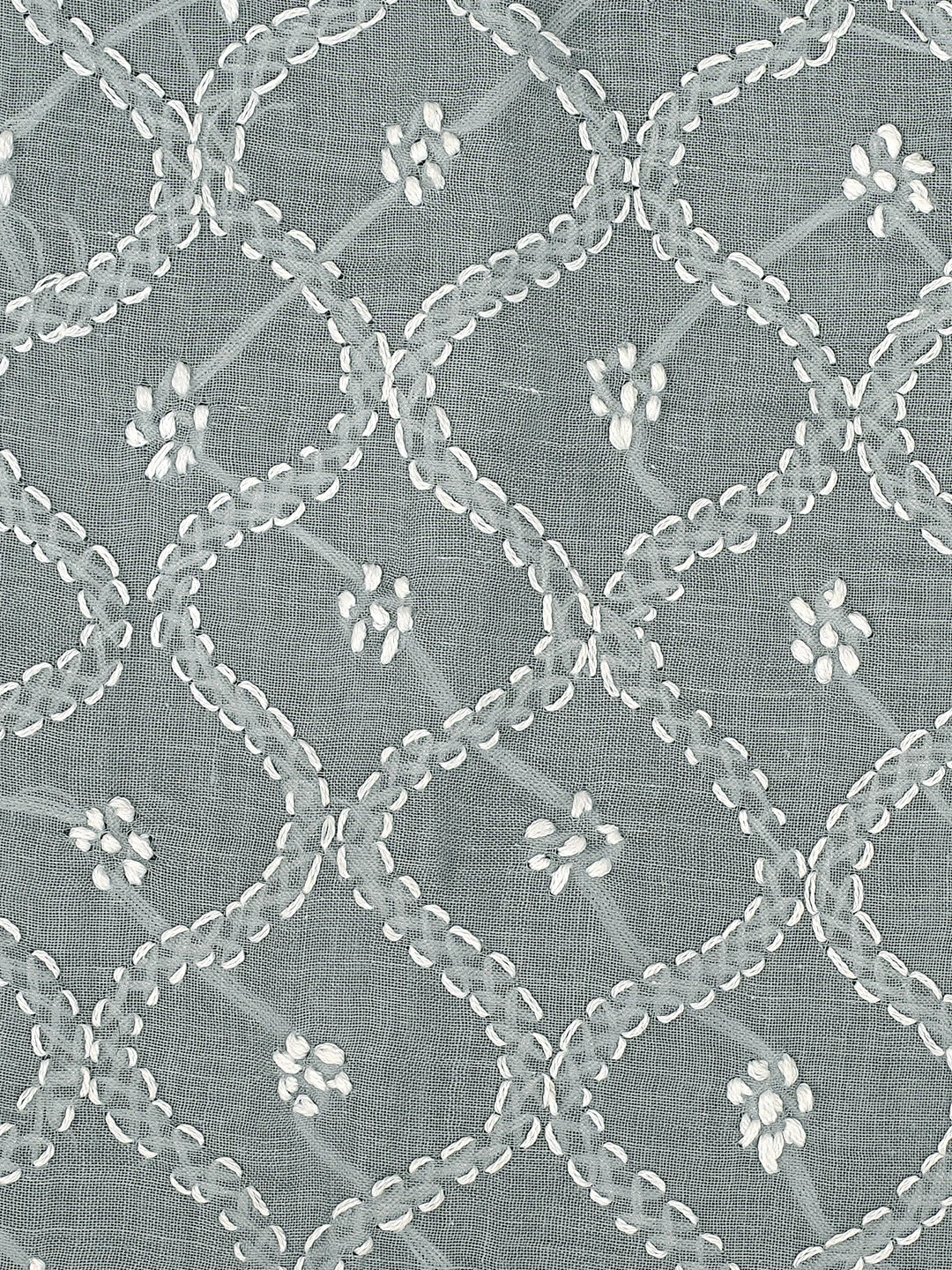 Ada Hand Embroidered Grey Cotton Lucknowi Chikankari Unstitched Suit Piece 01A882279