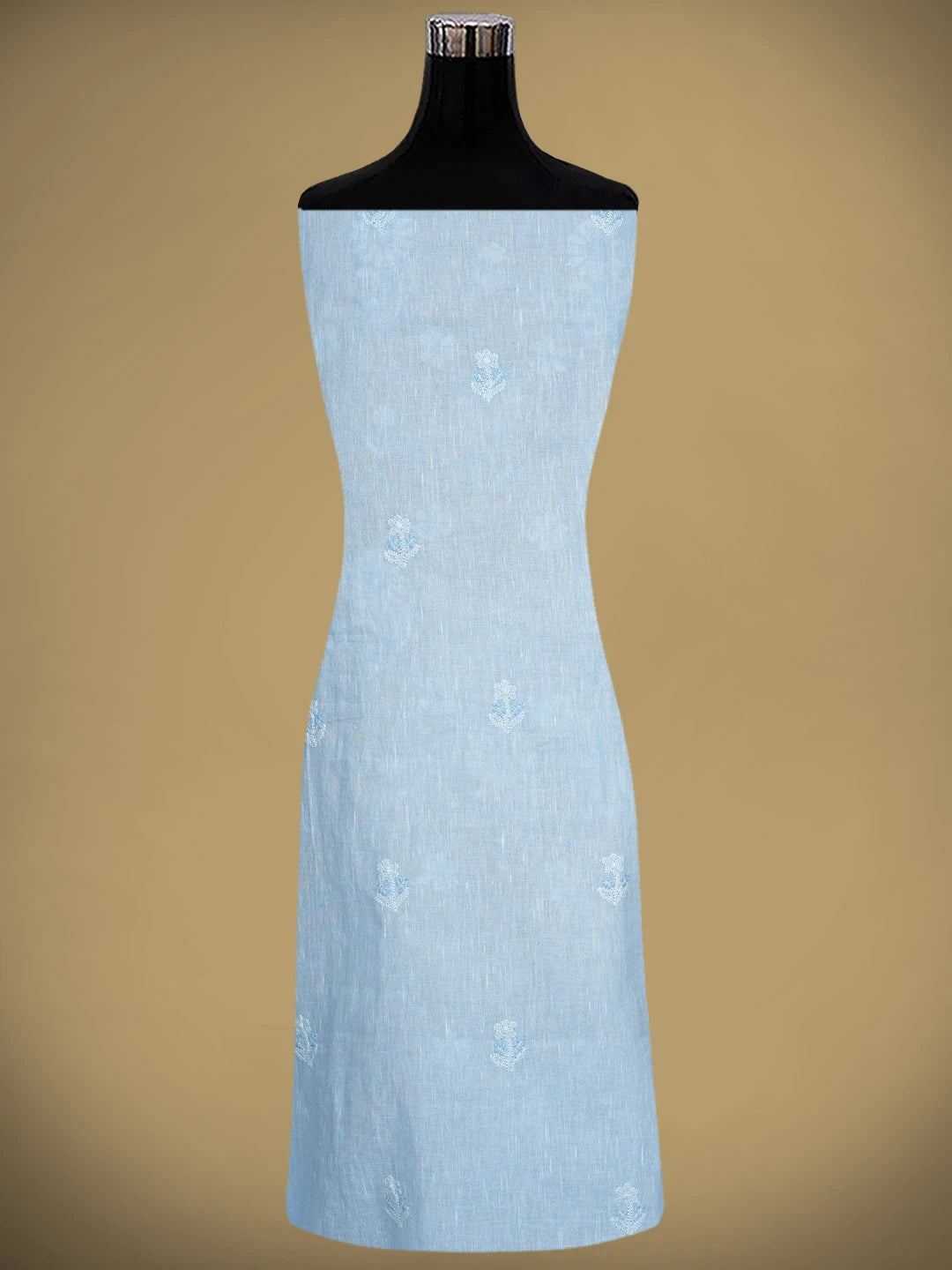 Ada Hand Embroidered Sky Blue Linen Lucknowi Chikankari Unstitched Suit Piece 01A885338