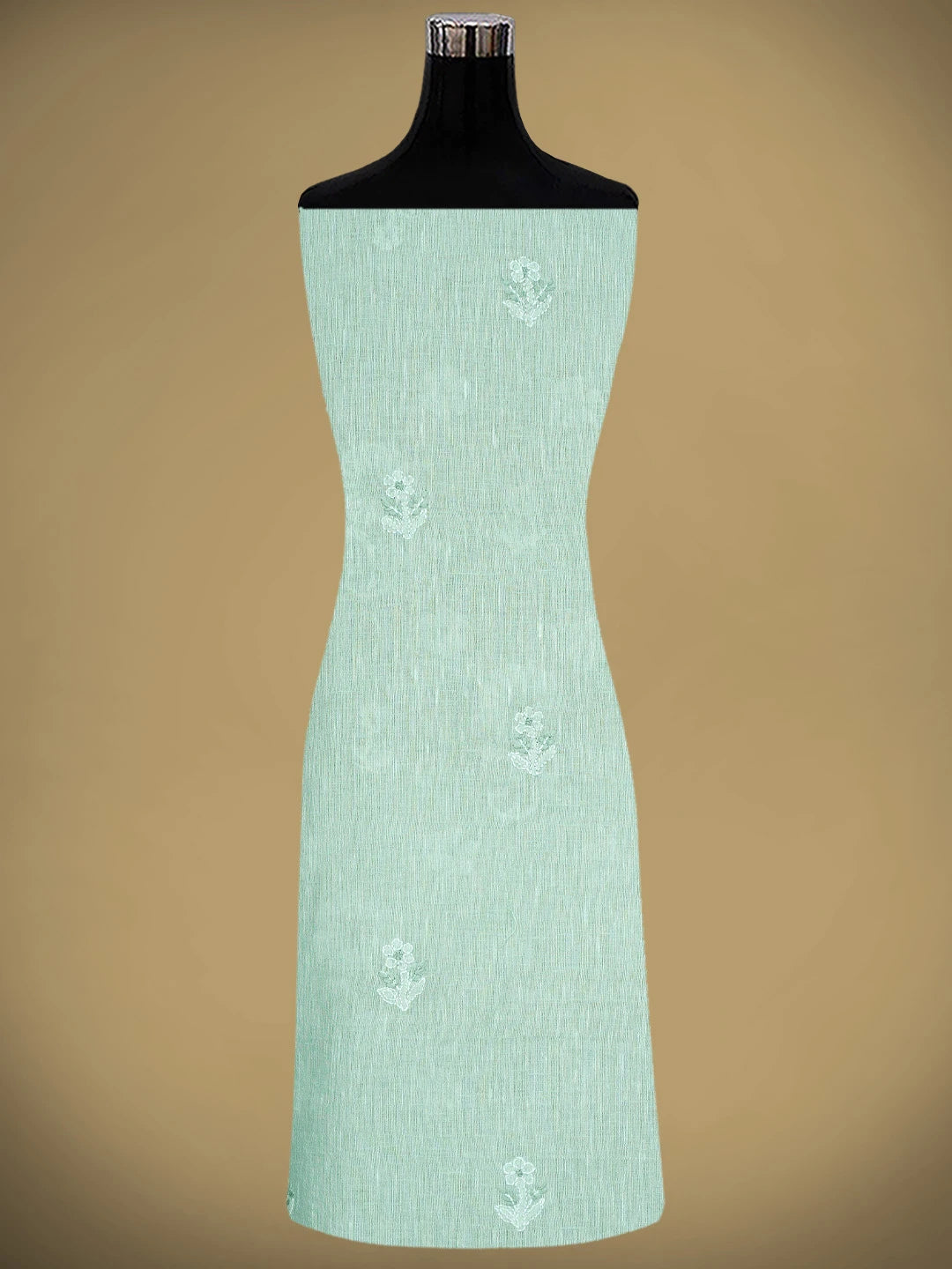 Ada Hand Embroidered Tea Green Linen Lucknowi Chikankari Unstitched Suit Piece 01A885341