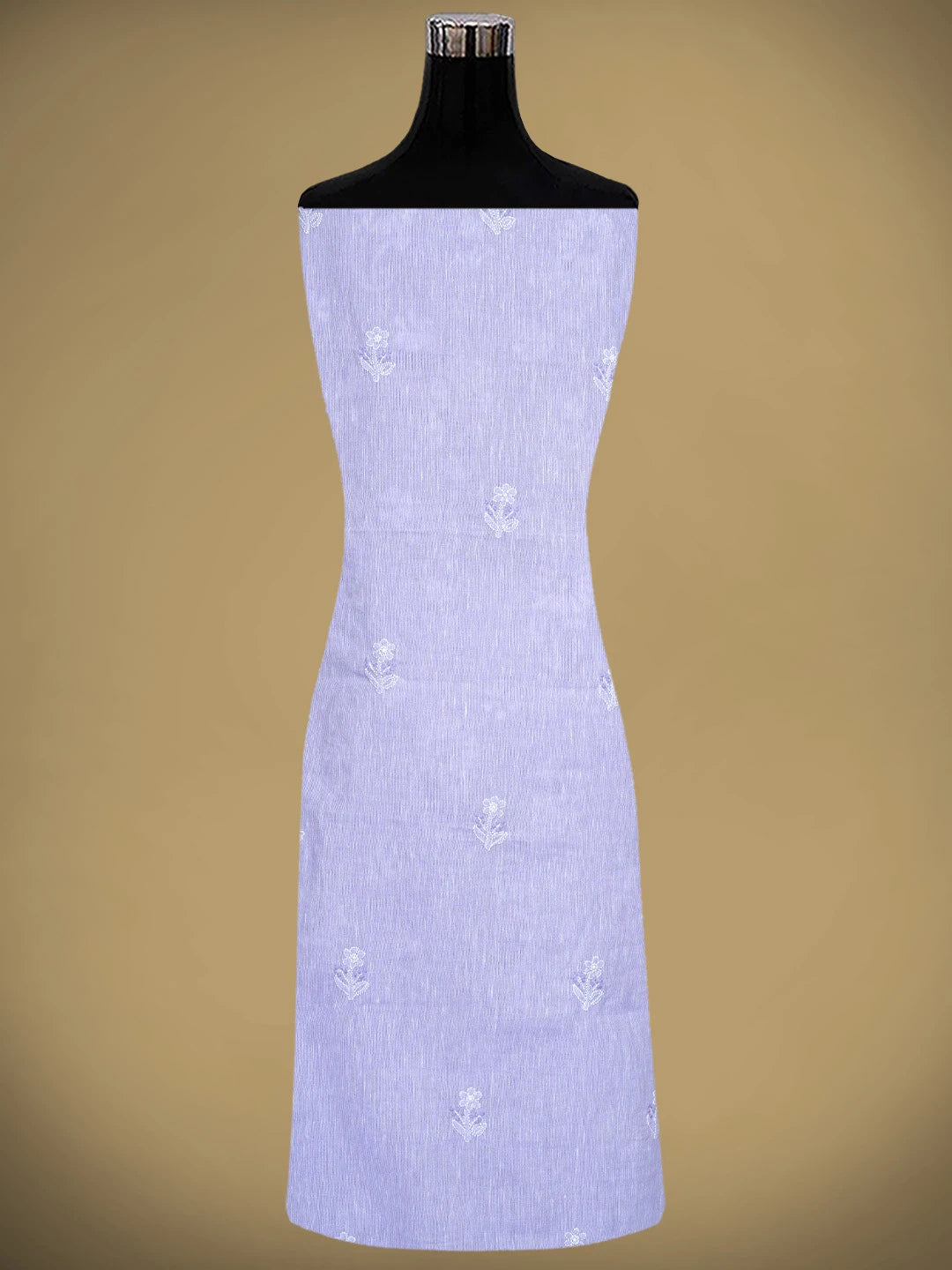 Ada Hand Embroidered Periwinkle Blue Linen Lucknowi Chikankari Unstitched Suit Piece 01A885348