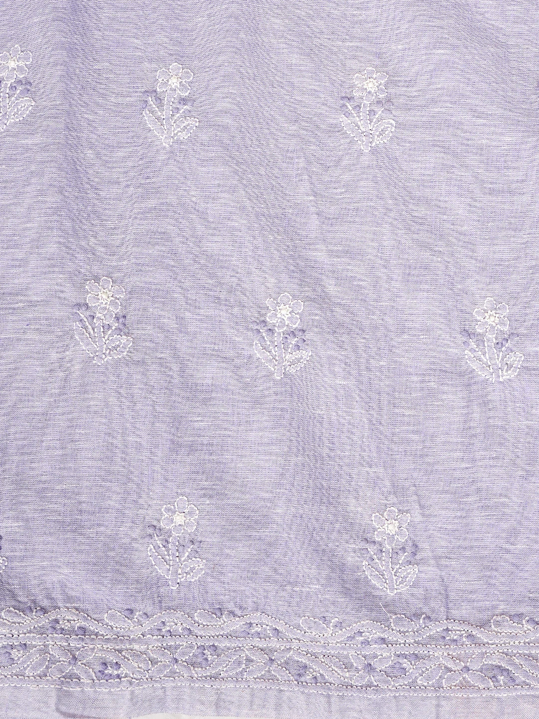 Ada Hand Embroidered Periwinkle Blue Linen Lucknowi Chikankari Unstitched Suit Piece 01A885348