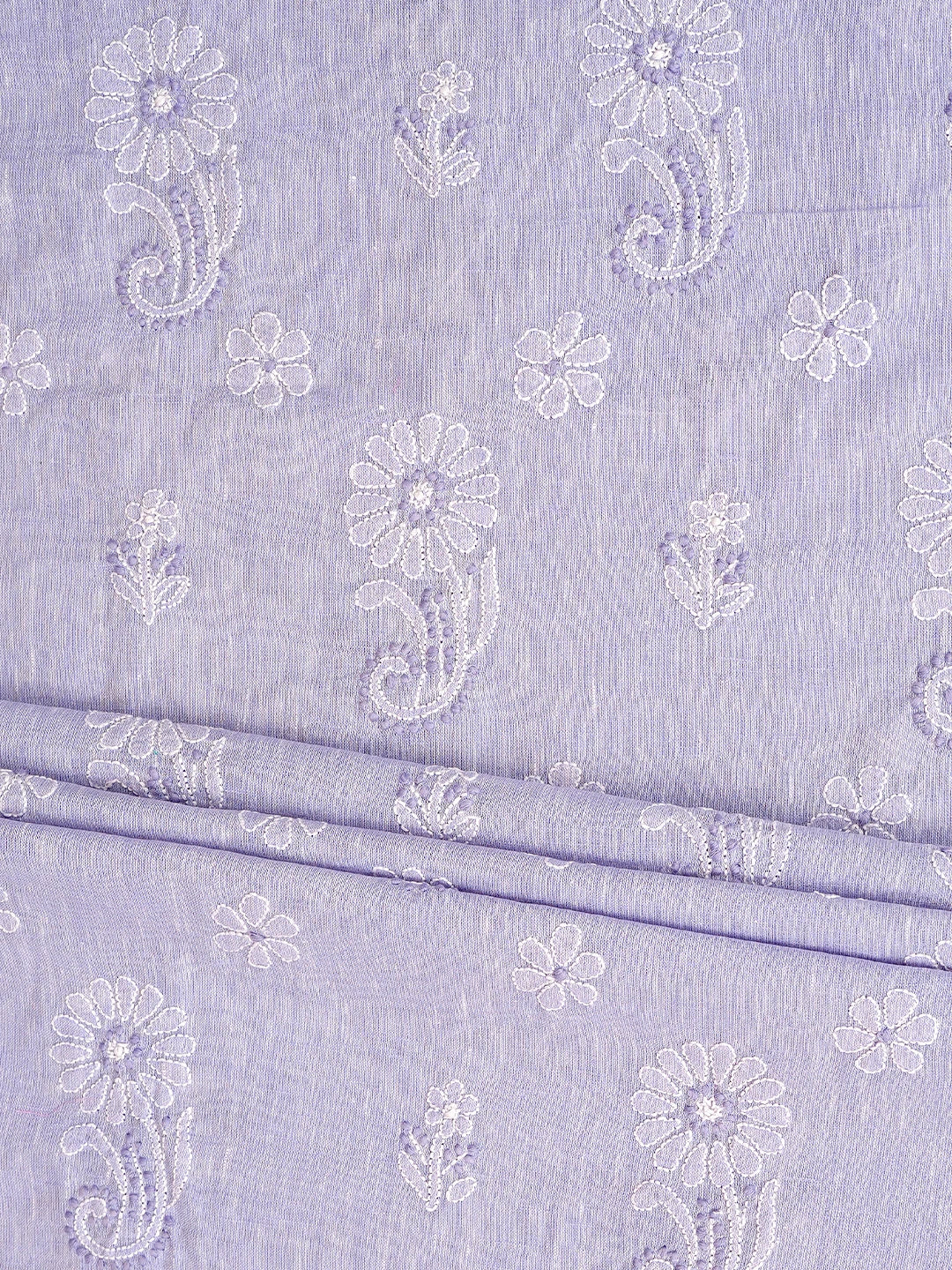 Ada Hand Embroidered Periwinkle Blue Linen Lucknowi Chikankari Unstitched Suit Piece 01A885348