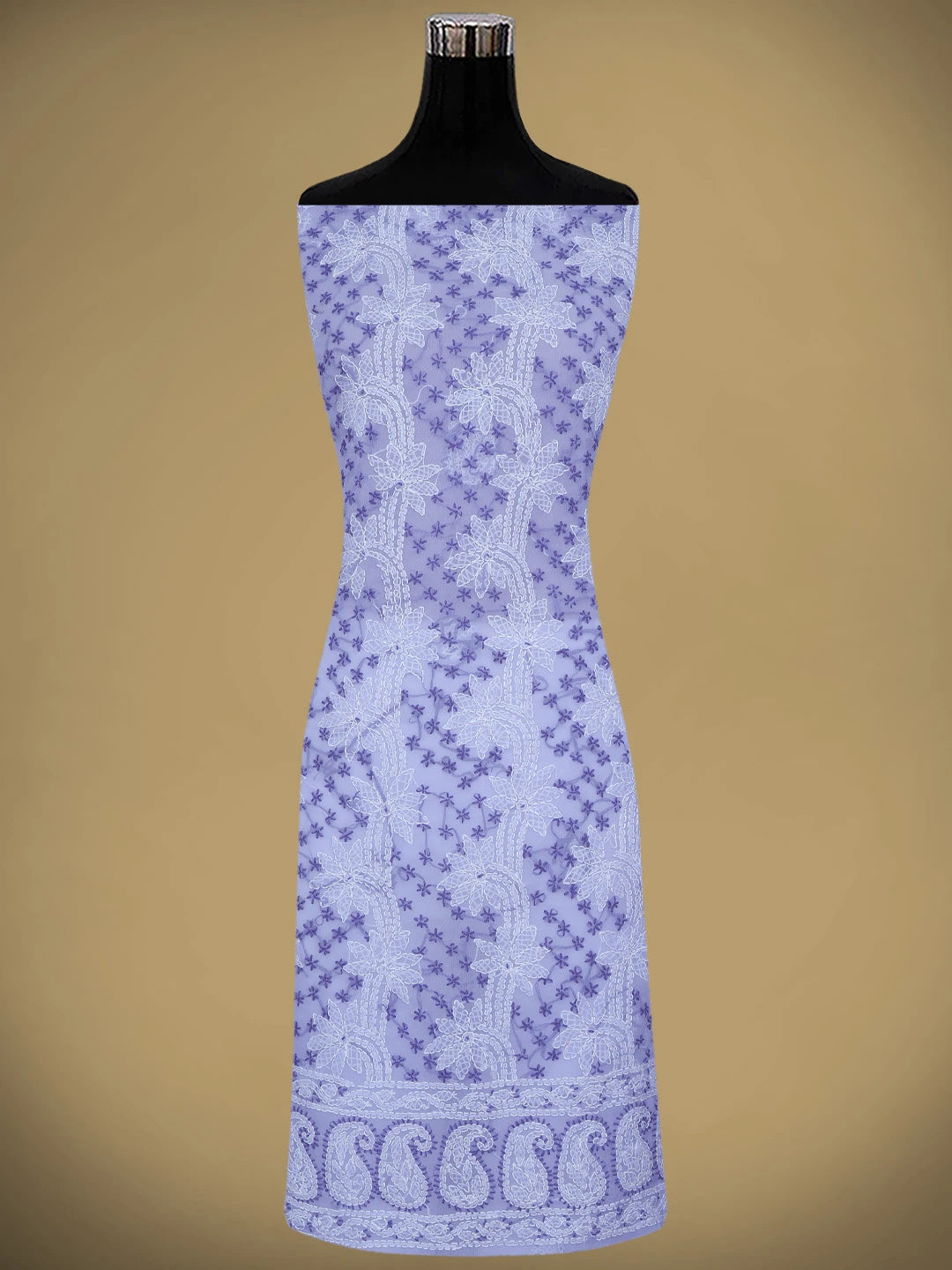 Ada Hand Embroidered Mauve Georgette Lucknowi Chikankari Unstitched Suit Piece 01A872260