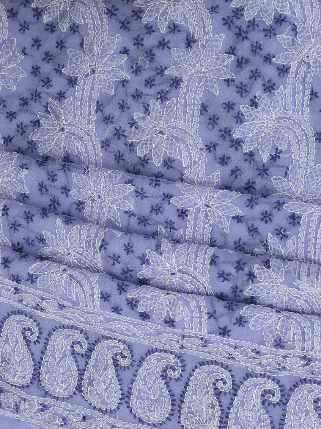 Ada Hand Embroidered Mauve Georgette Lucknowi Chikankari Unstitched Suit Piece 01A872260