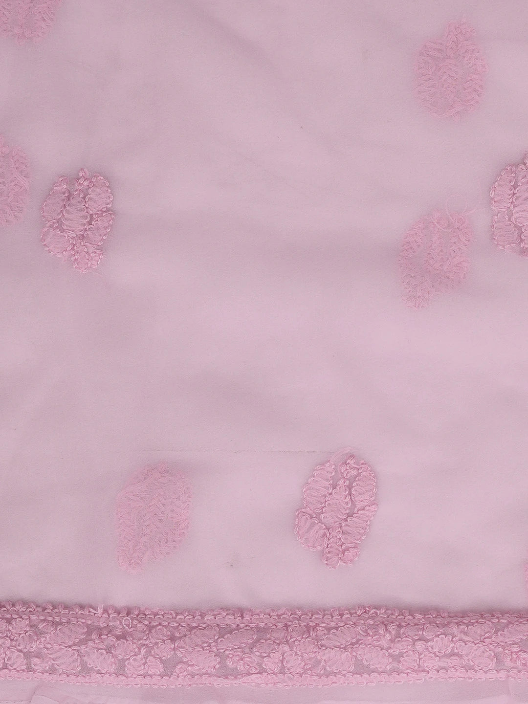 Ada Hand Embroidered Pink Georgette Lucknowi Chikankari Unstitched Suit Piece 01A880689