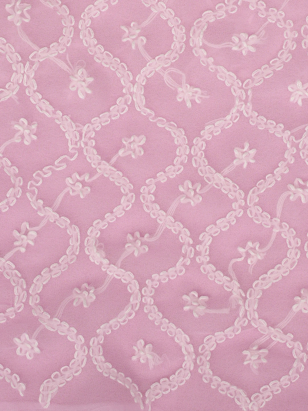 Ada Hand Embroidered Pink Georgette Lucknowi Chikankari Unstitched Suit Piece 01A879377