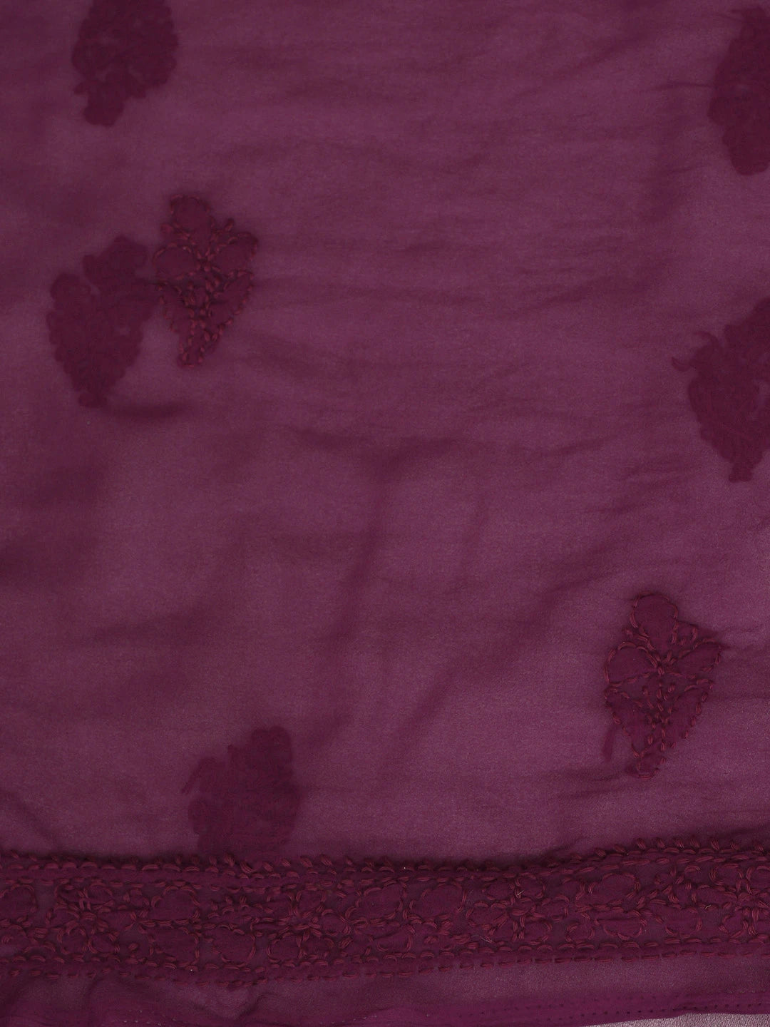 Ada Hand Embroidered Wine Georgette Lucknowi Chikankari Unstitched Suit Piece 01A880686