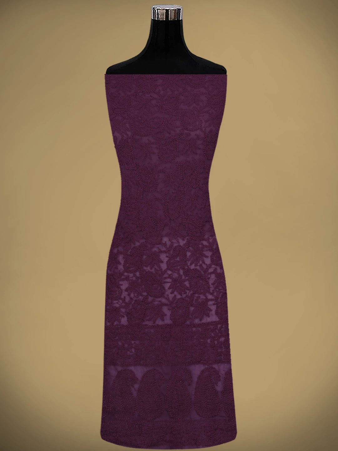Ada Hand Embroidered Wine Georgette Lucknowi Chikankari Unstitched Suit Piece 01A880686