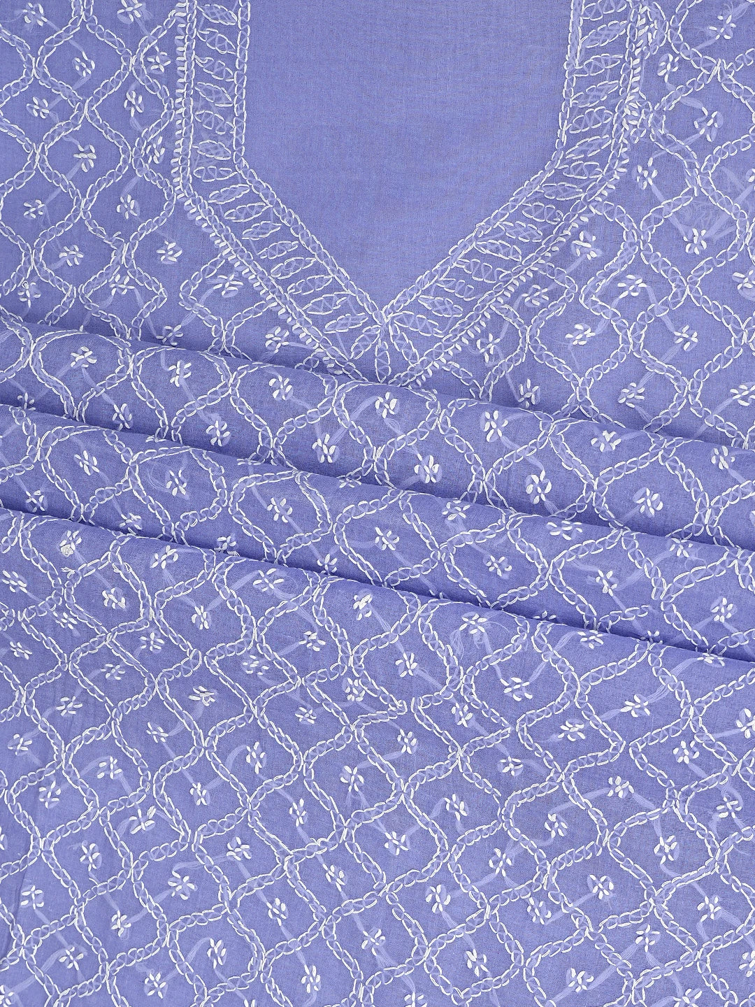 Ada Hand Embroidered Mauve Cotton Lucknowi Chikankari Unstitched Suit Piece 01A882359