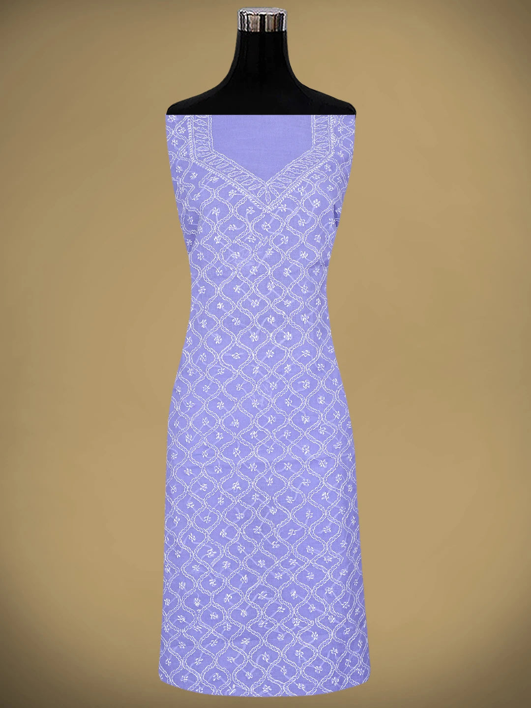 Ada Hand Embroidered Mauve Cotton Lucknowi Chikankari Unstitched Suit Piece 01A882359
