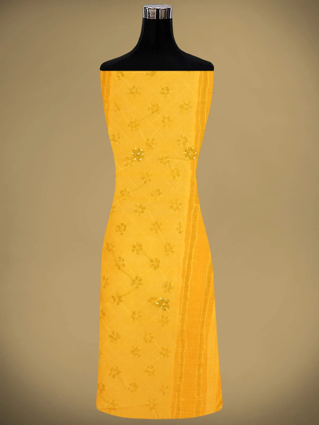 Ada Hand Embroidered Yellow Cotton Lucknowi Chikankari Unstitched Suit Piece 01A882753
