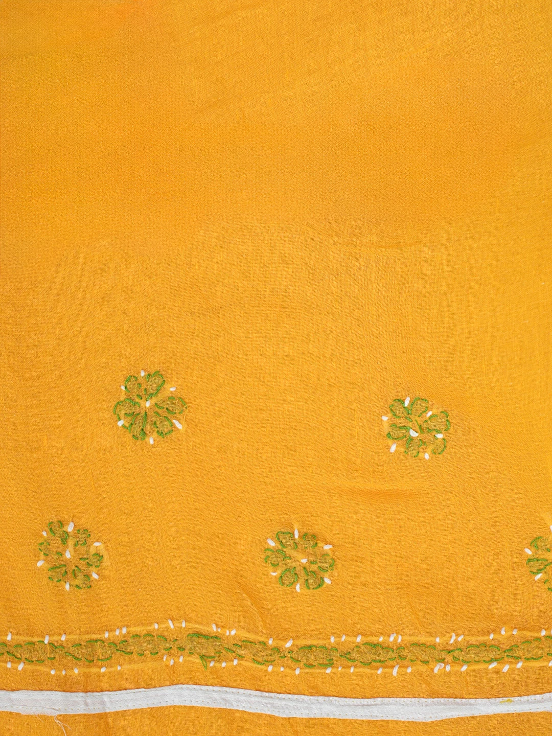 Ada Hand Embroidered Yellow Cotton Lucknowi Chikankari Unstitched Suit Piece 01A882753