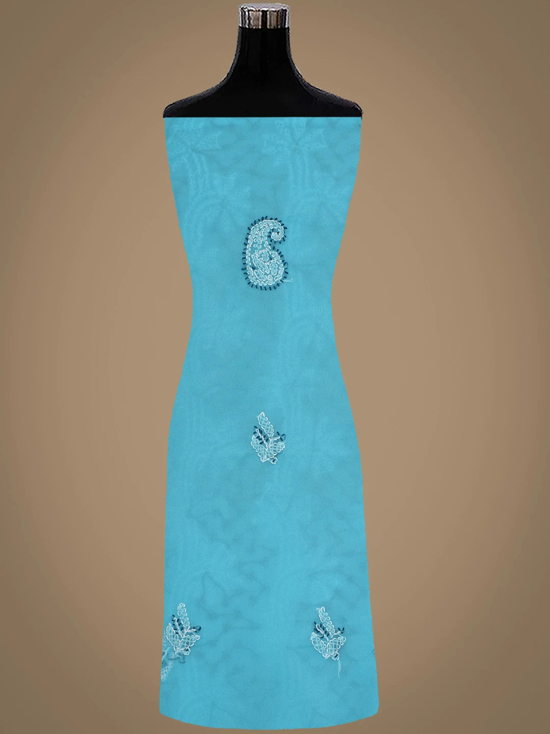 Ada Hand Embroidered Blue Georgette Lucknowi Chikankari Unstitched Suit Piece 01A872107
