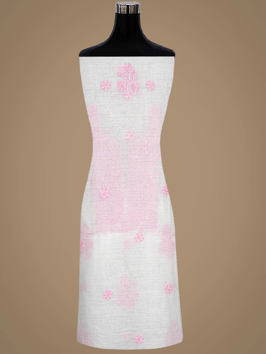 Ada Hand Embroidered White Kota Lucknowi Chikankari Unstitched Kurta Dupatta Set 01A876911