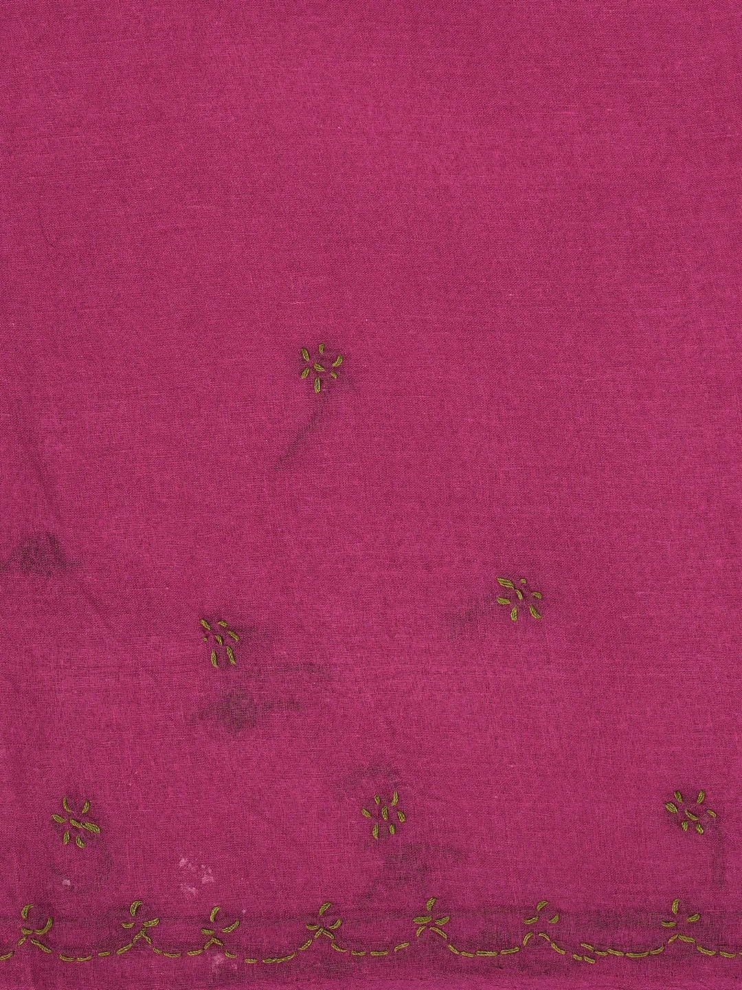 Ada Hand Embroidered Magenta Cotton Lucknowi Chikankari Saree and Blouse 01A882917