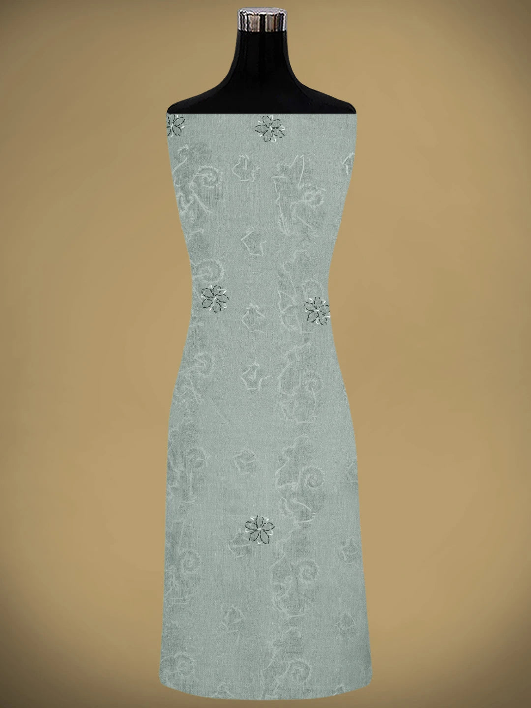 Ada Hand Embroidered Grey Cotton Lucknowi Chikankari Unstitched Suit Piece 01A882745