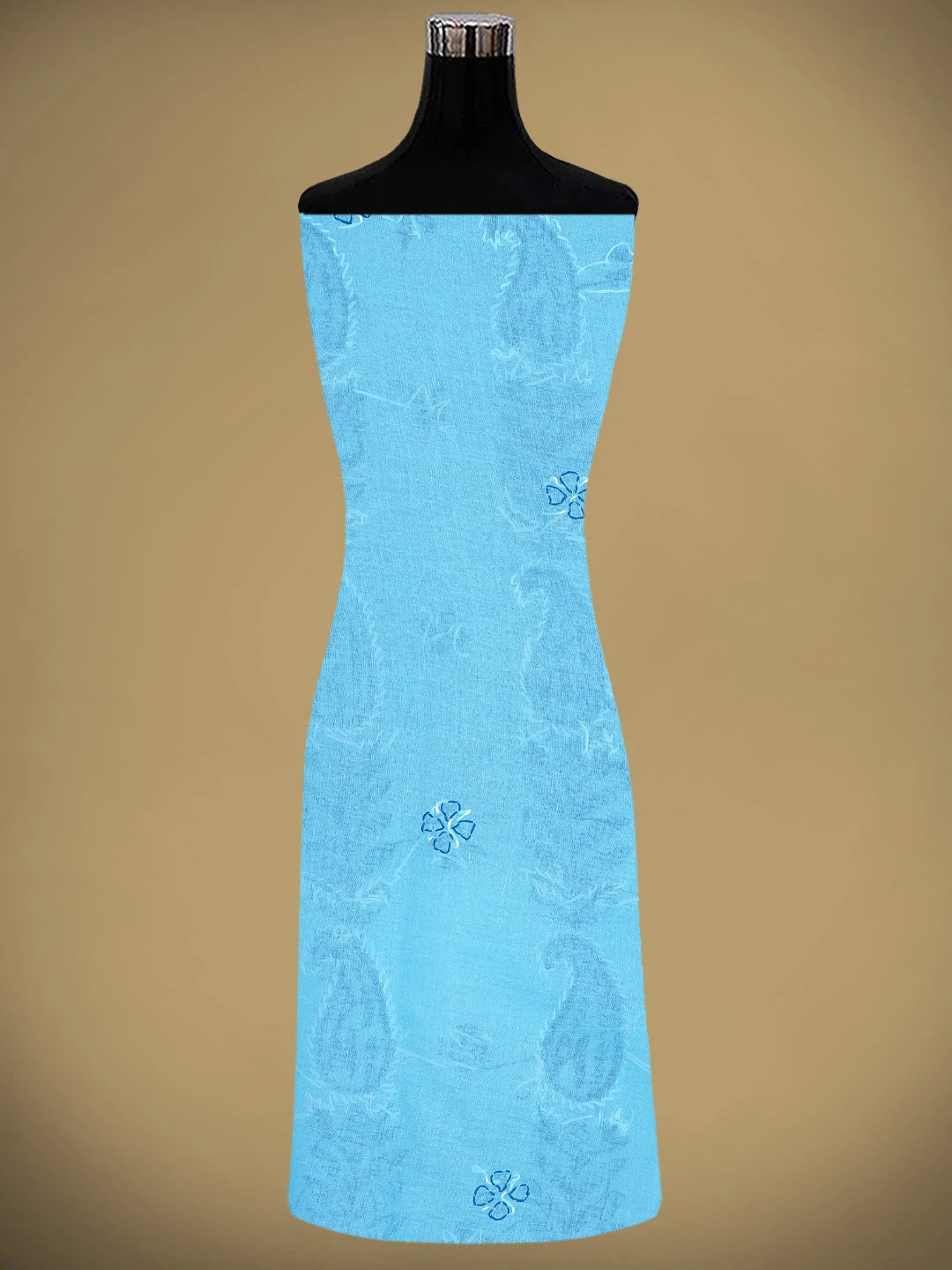Ada Hand Embroidered Blue Cotton Lucknowi Chikankari Unstitched Suit Piece 01A882749