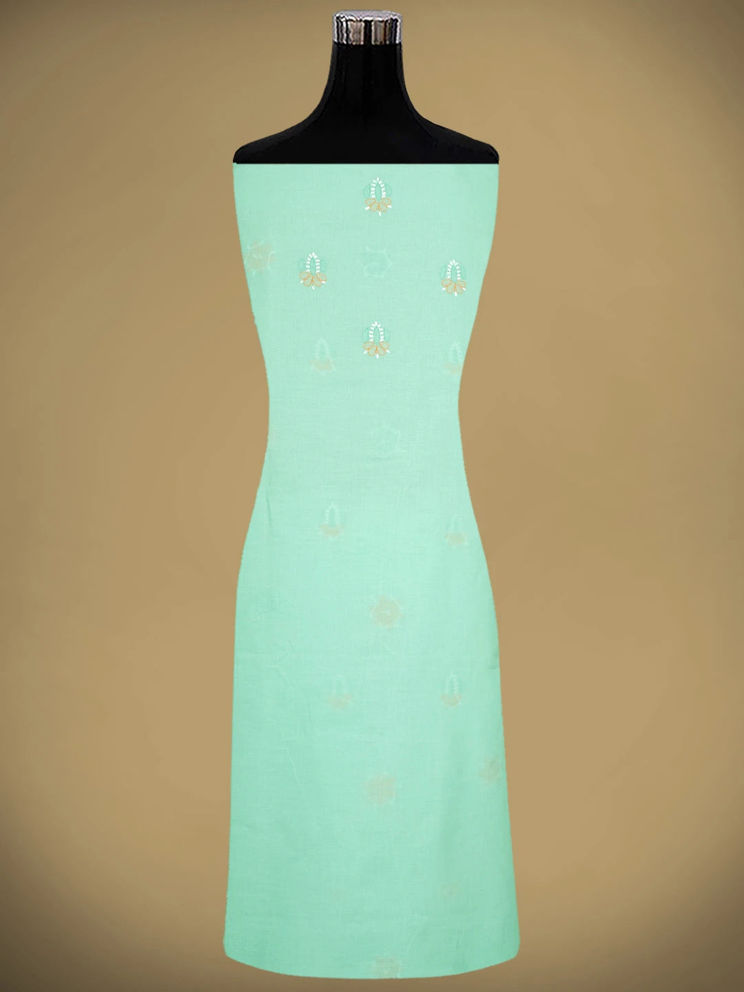 Ada Hand Embroidered Sea Green Cotton Lucknowi Chikankari Unstitched Suit Piece 01A879343