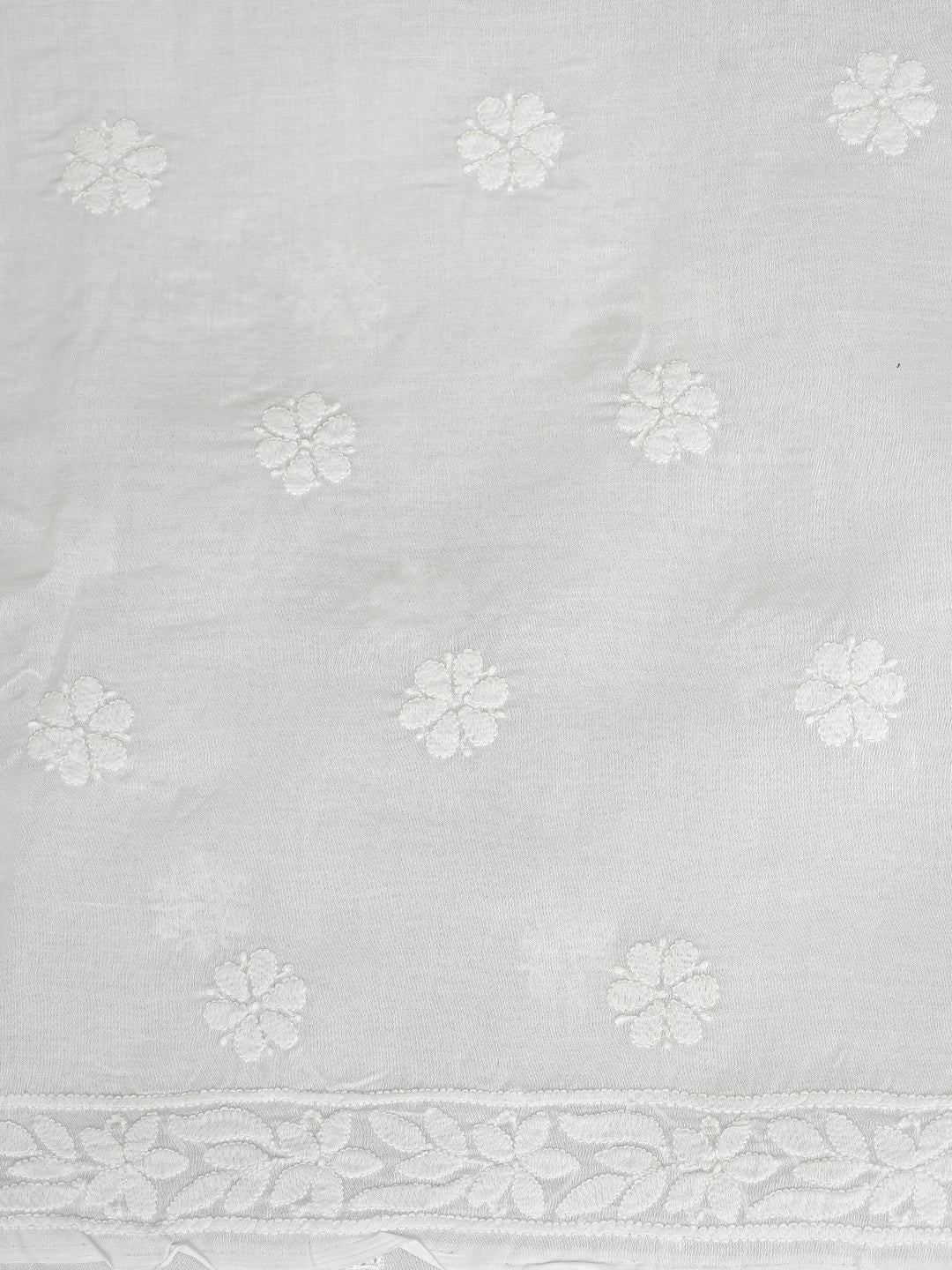 Ada Hand Embroidered White Cotton Lucknowi Chikankari Unstitched Suit Piece 01A881446