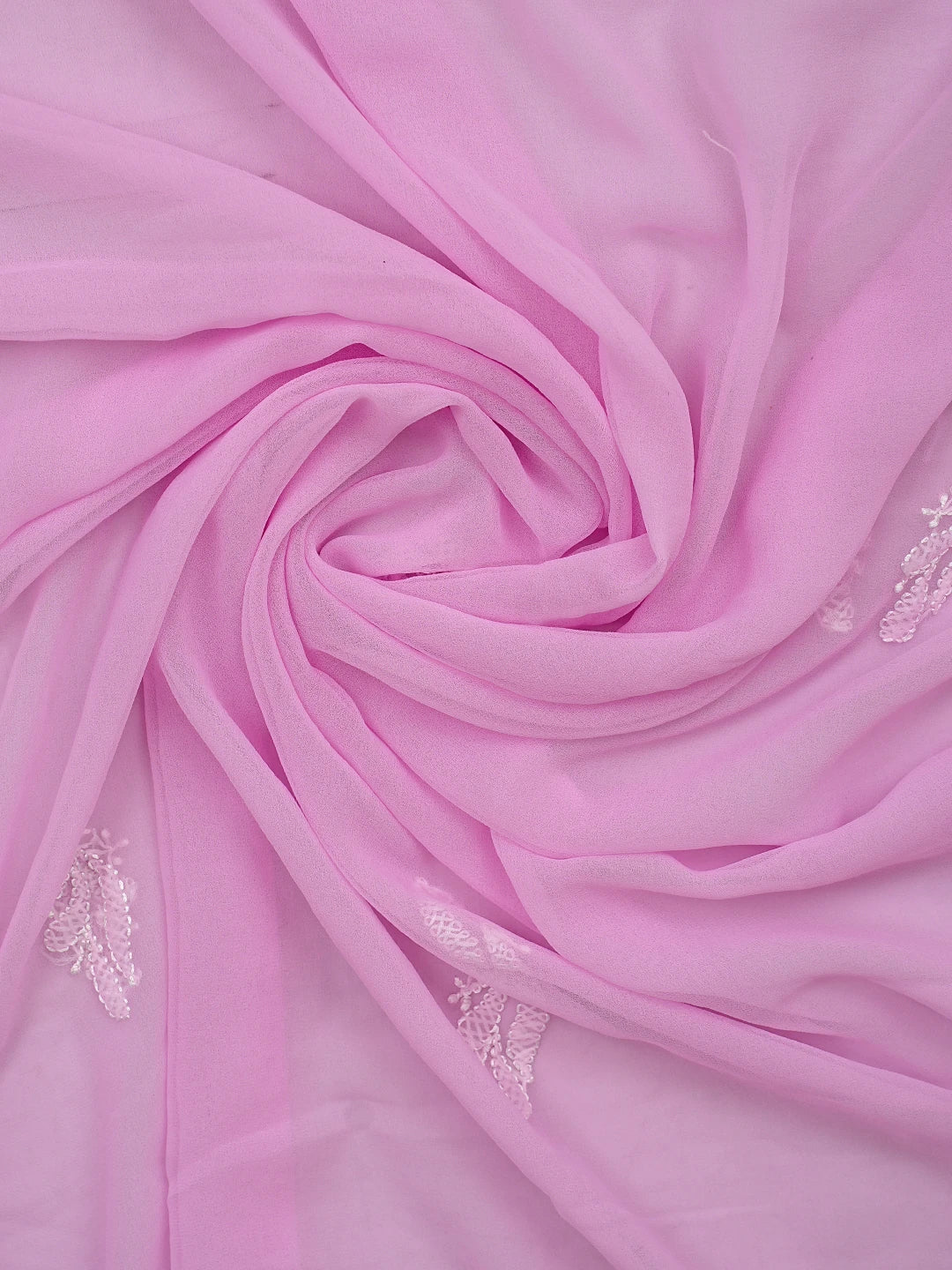 Ada Hand Embroidered Pink Georgette Lucknowi Chikankari Unstitched Suit Piece 01A878921