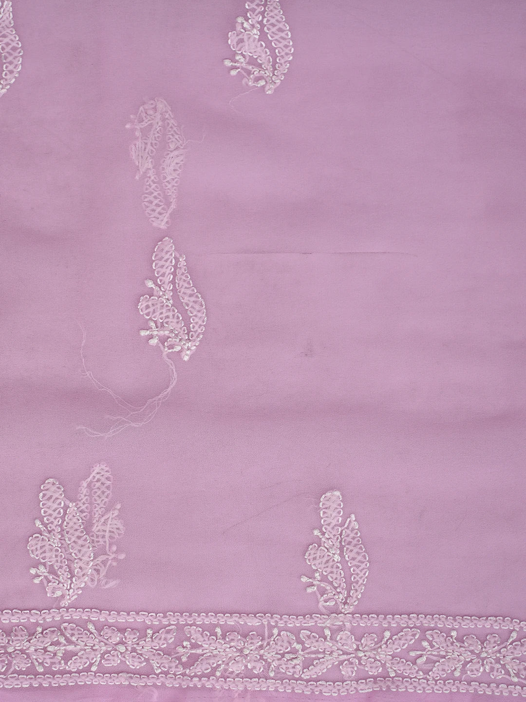 Ada Hand Embroidered Pink Georgette Lucknowi Chikankari Unstitched Suit Piece 01A878921