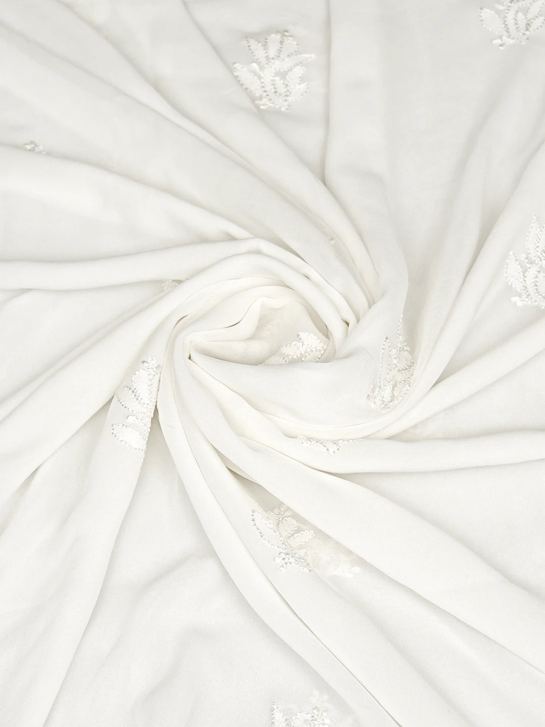Ada Hand Embroidered White Georgette Lucknowi Chikankari Dupatta 01A834642