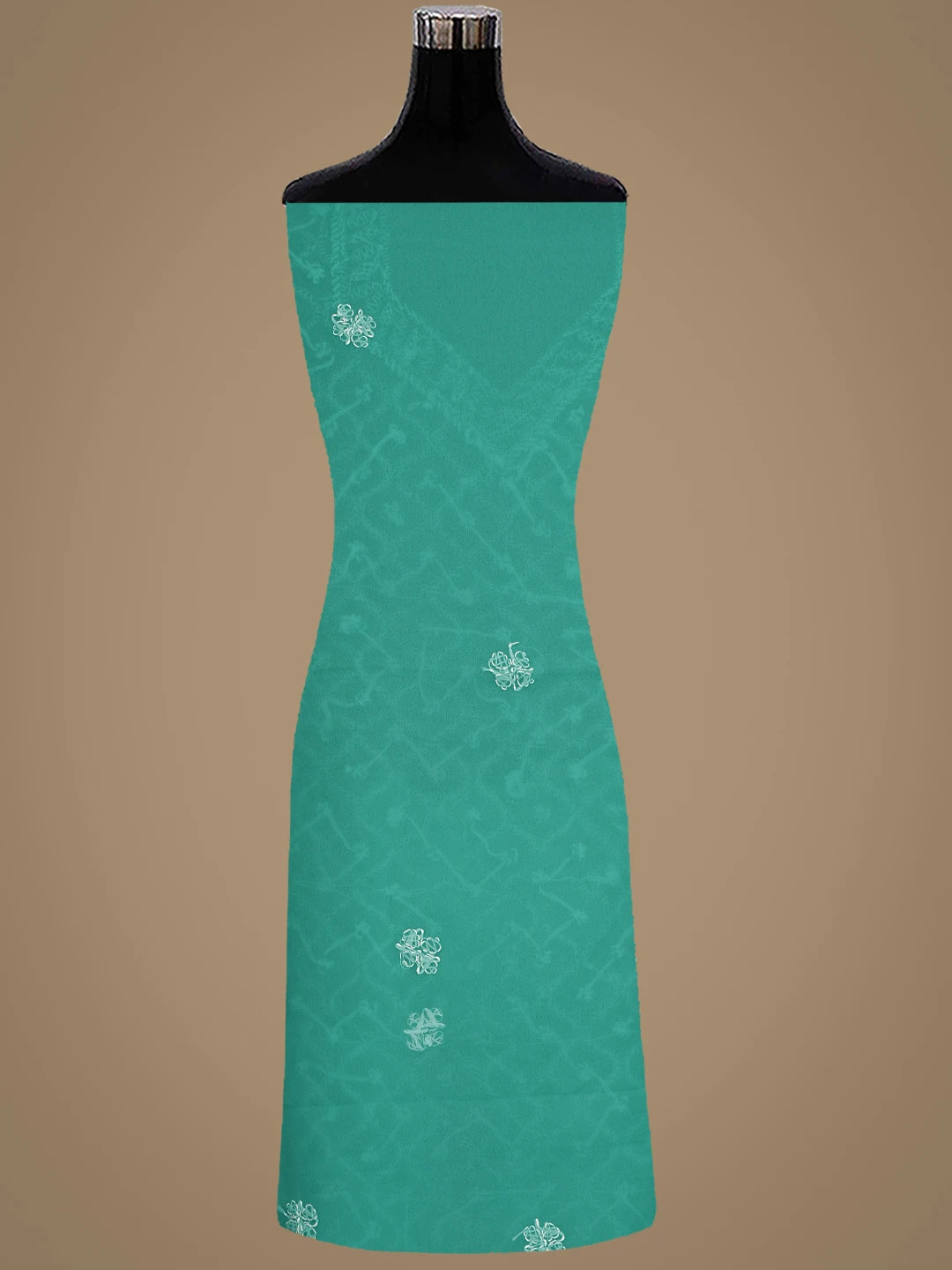 Ada Hand Embroidered Rama Green Georgette Lucknowi Chikankari Unstitched Suit Piece 01A879207