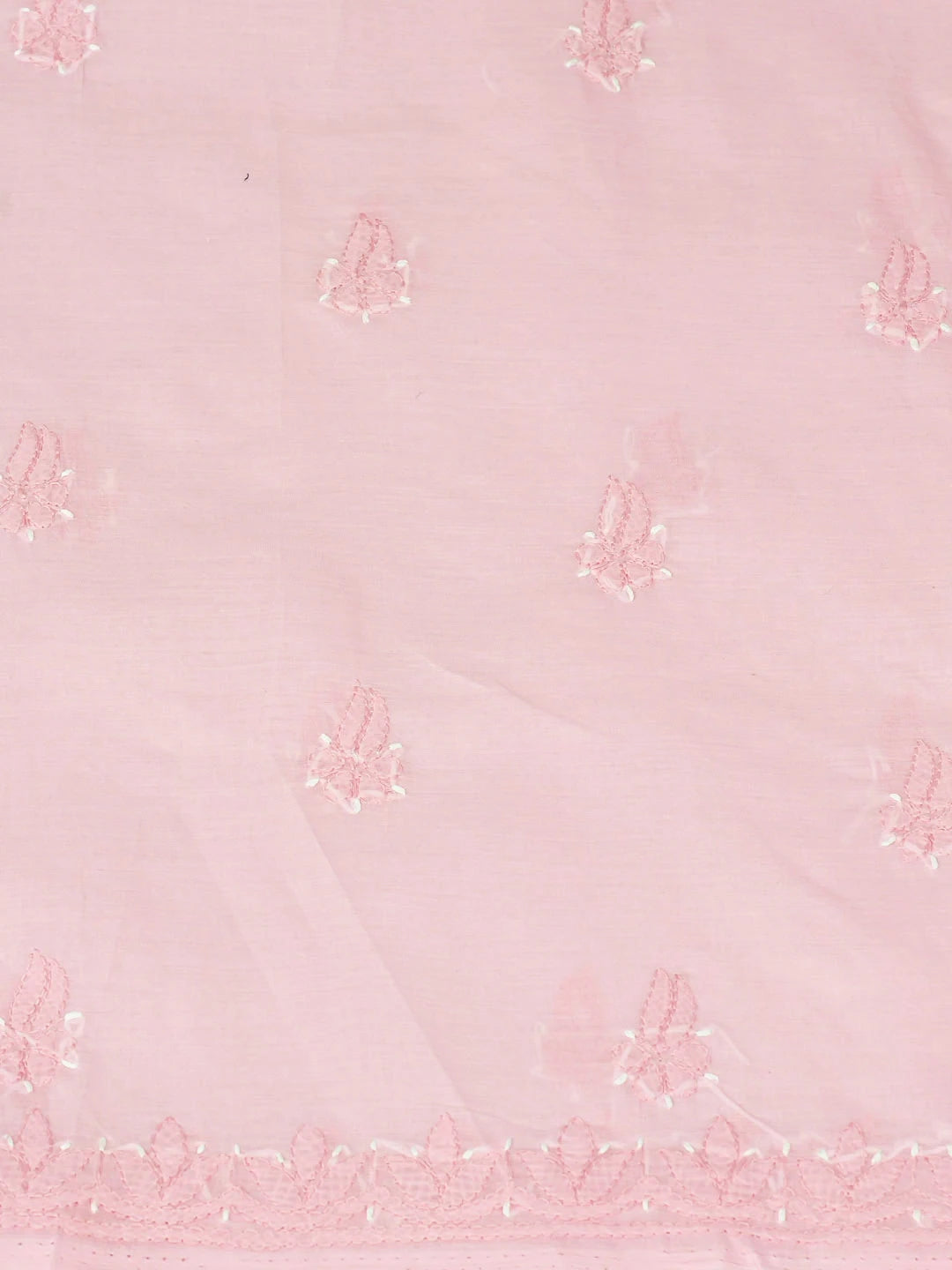 Ada Hand Embroidered Pink Cotton Lucknowi Chikankari Unstitched Suit Piece 01A779731