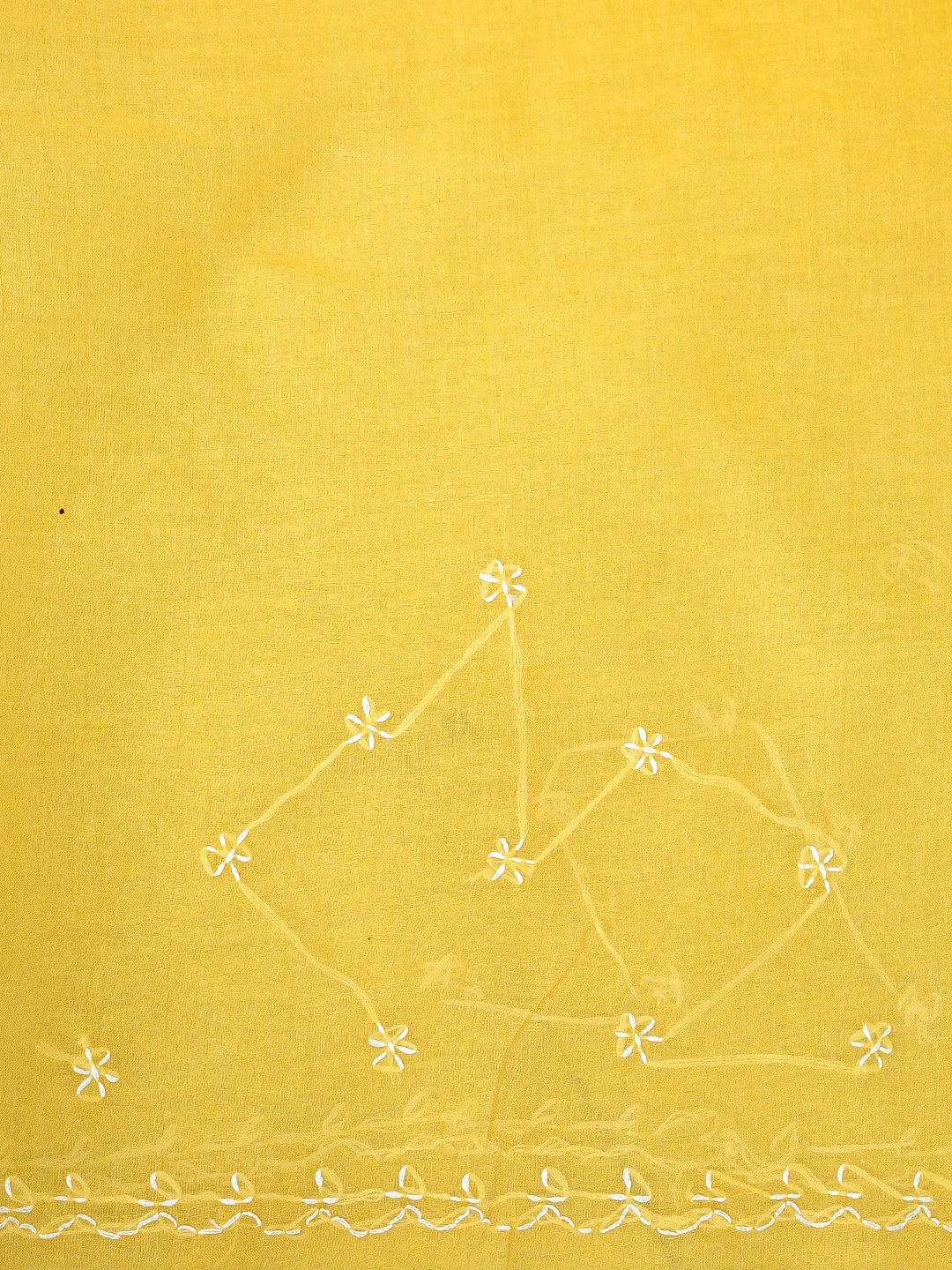 Ada Hand Embroidered Yellow Cotton Lucknowi Chikankari Saree and Blouse 01A882883