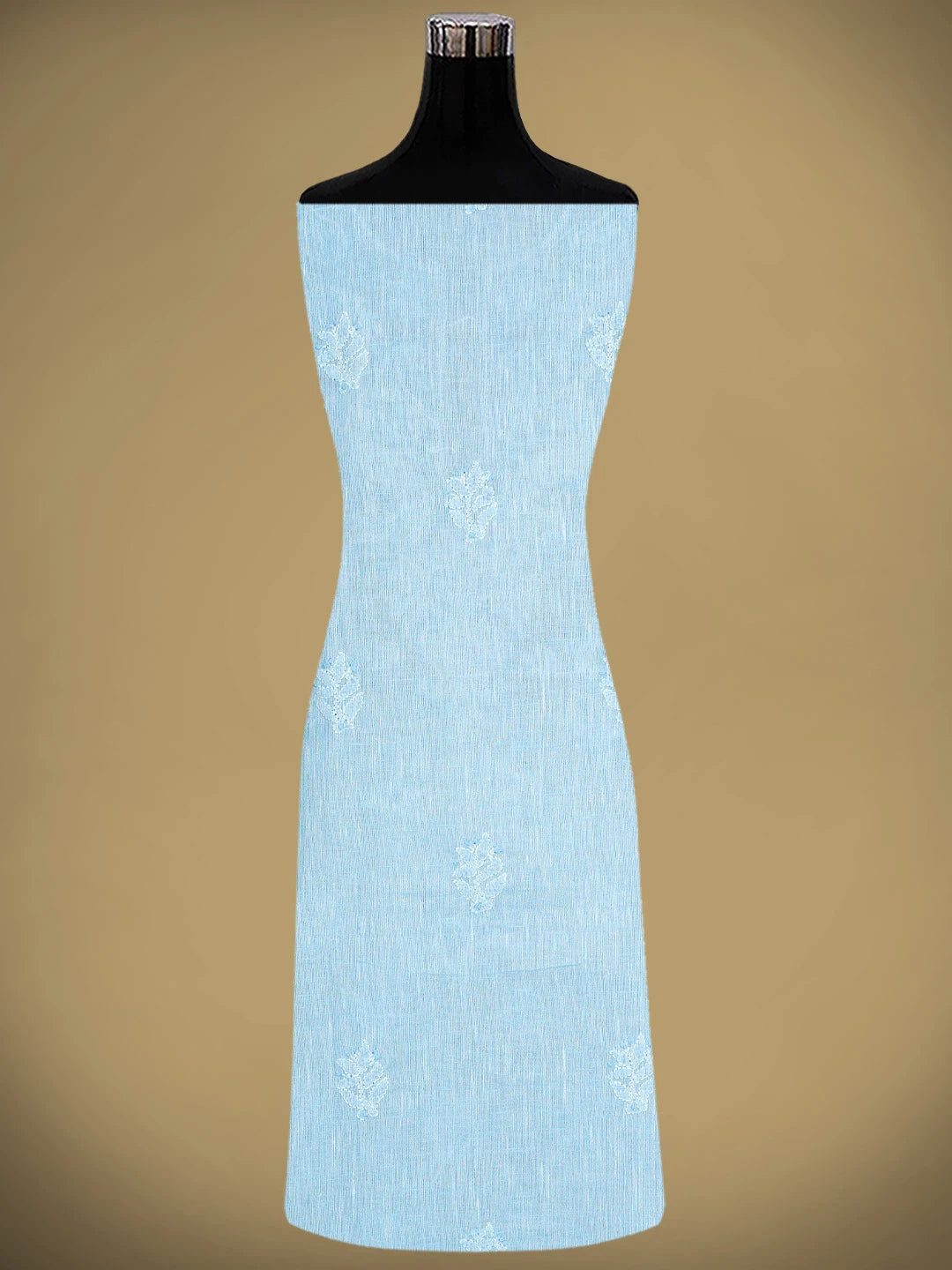 Ada Hand Embroidered Sky Blue Linen Lucknowi Chikankari Unstitched Suit Piece 01A885312
