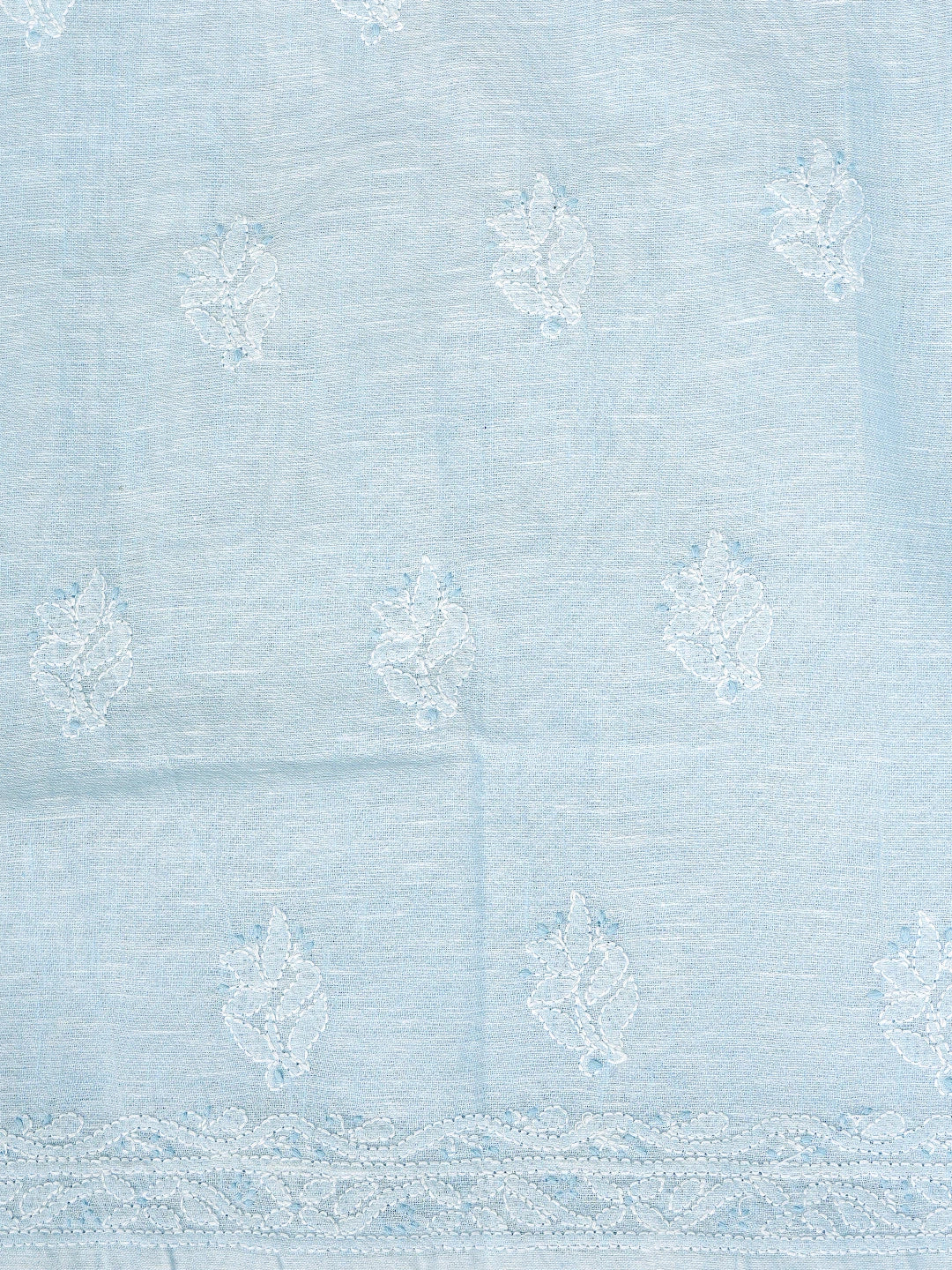 Ada Hand Embroidered Sky Blue Linen Lucknowi Chikankari Unstitched Suit Piece 01A885312