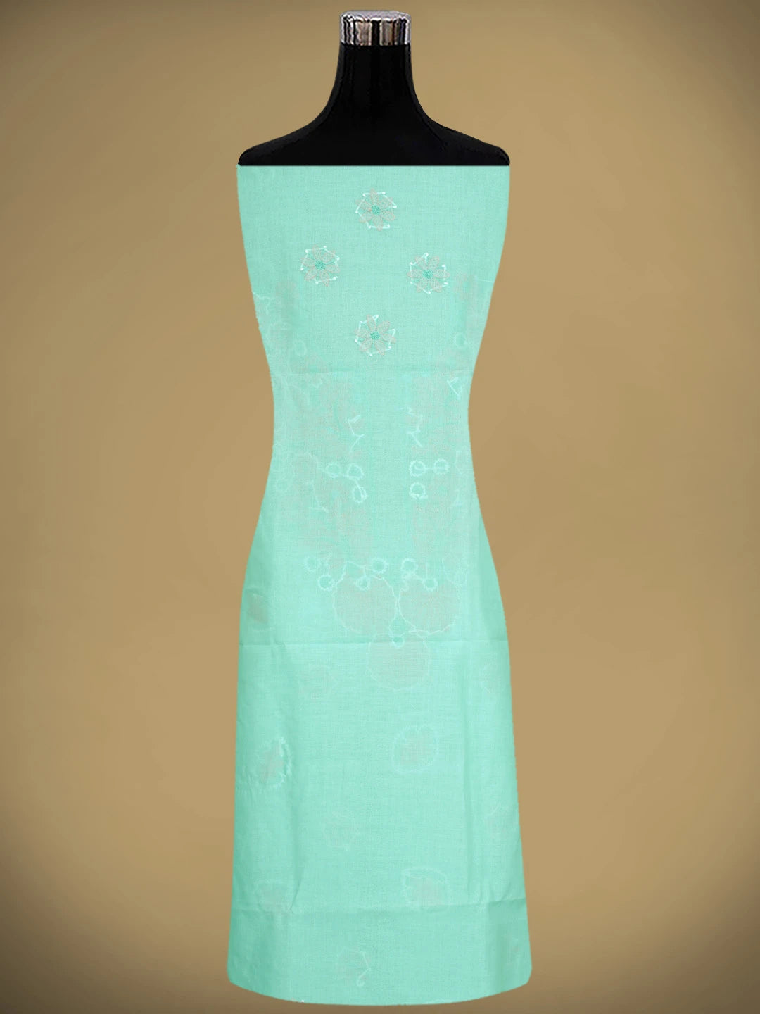 Ada Hand Embroidered Sea Green Cotton Lucknowi Chikankari Unstitched Suit Piece 01A879347