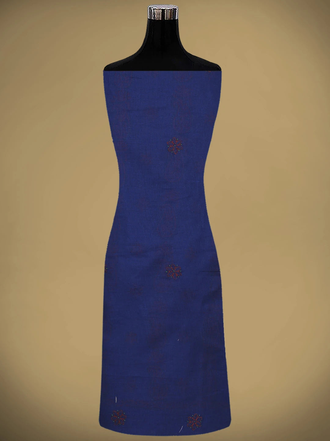 Ada Hand Embroidered Navy Blue Cotton Lucknowi Chikankari Unstitched Suit Piece 01A882757