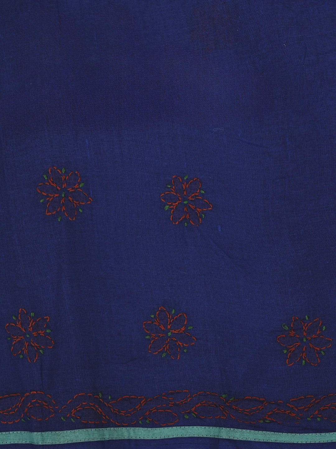 Ada Hand Embroidered Navy Blue Cotton Lucknowi Chikankari Unstitched Suit Piece 01A882757