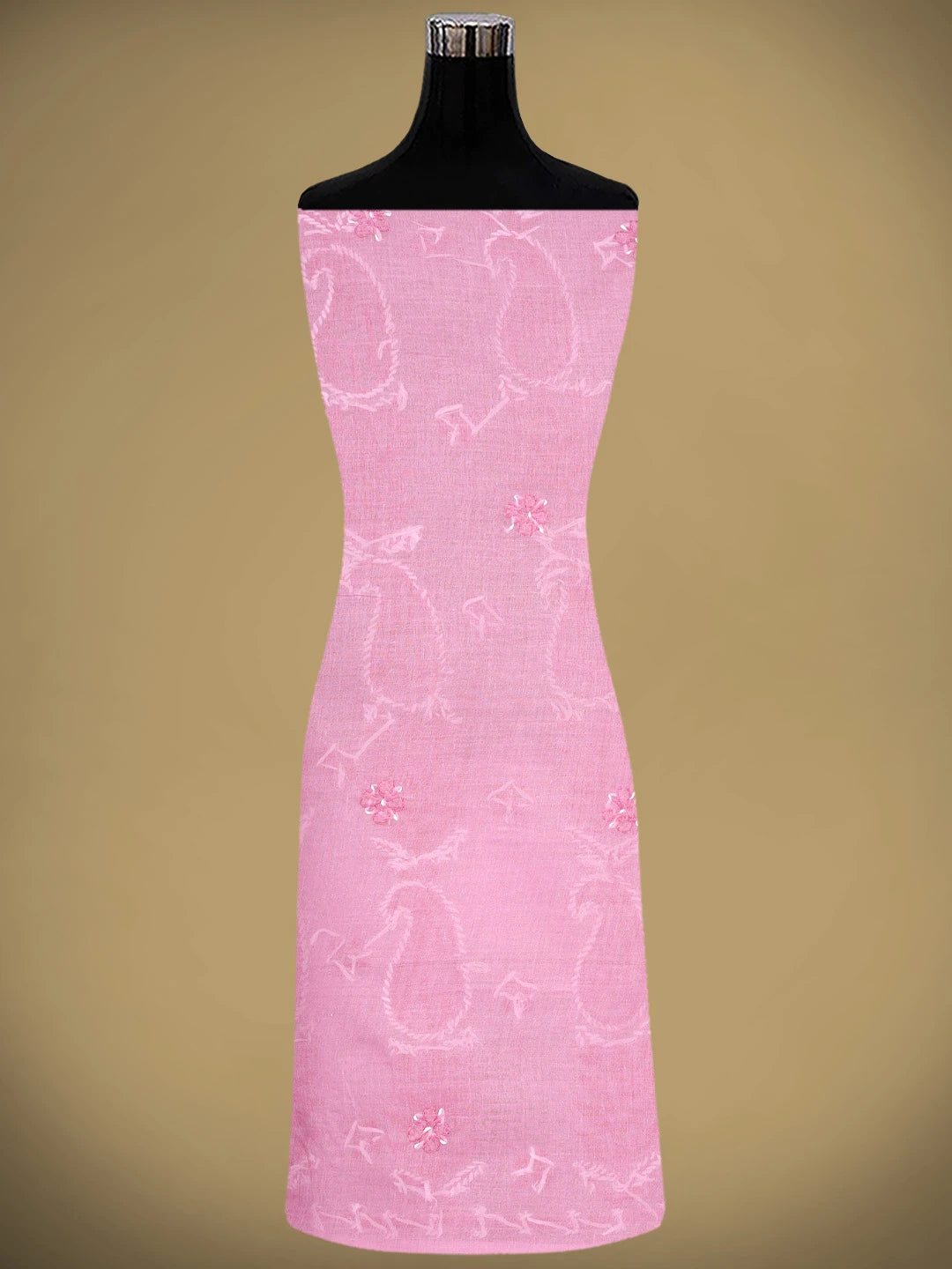 Ada Hand Embroidered Pink Cotton Lucknowi Chikankari Unstitched Suit Piece 01A882729