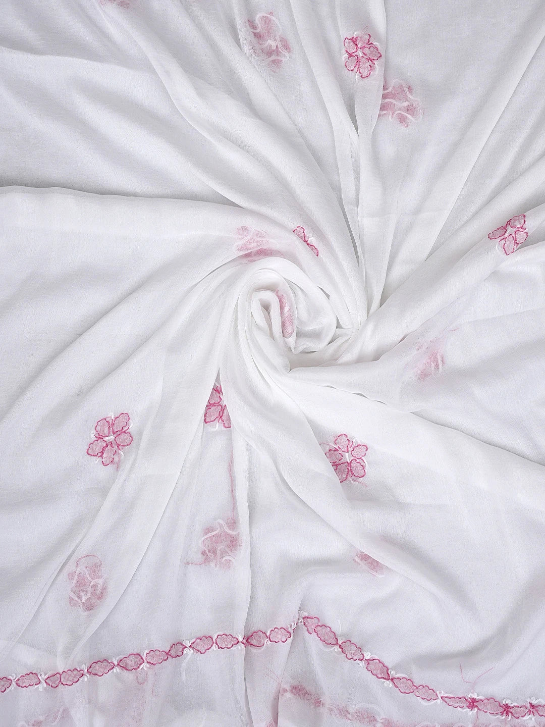 Ada Hand Embroidered Pink Cotton Lucknowi Chikankari Unstitched Suit Piece 01A882729
