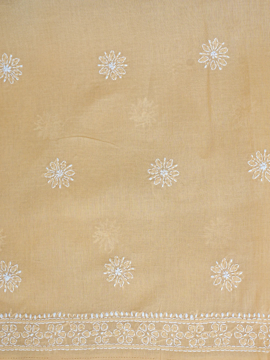Ada Hand Embroidered Fawn Cotton Lucknowi Chikankari Unstitched Suit Piece 01A881420