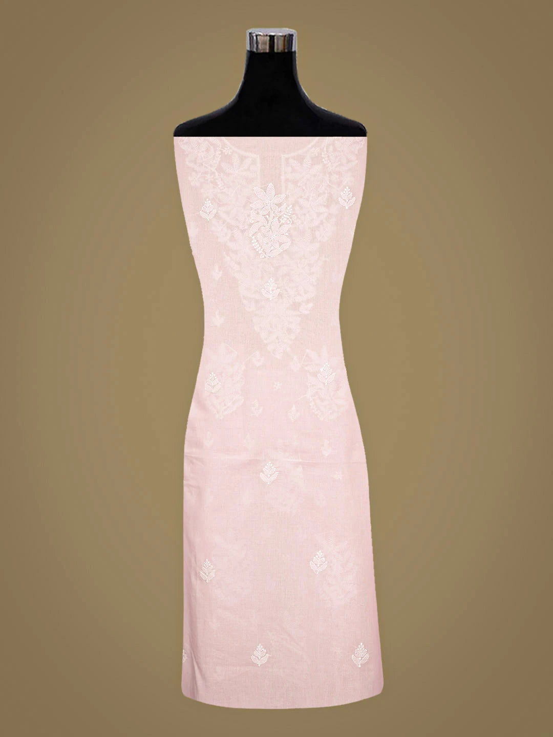 Ada Hand Embroidered Pink Cotton Lucknowi Chikankari Unstitched Suit Piece 01A785694
