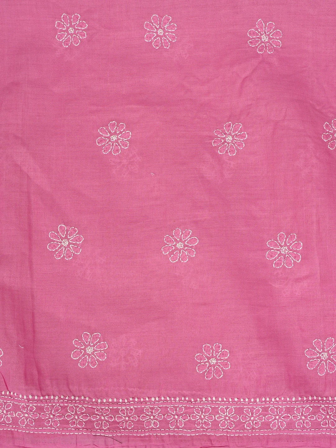Ada Hand Embroidered Pink Cotton Lucknowi Chikankari Unstitched Suit Piece 01A881444