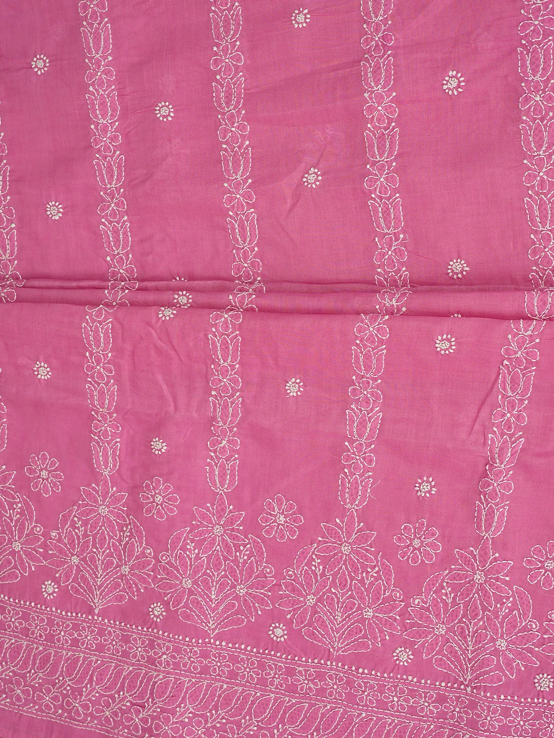 Ada Hand Embroidered Pink Cotton Lucknowi Chikankari Unstitched Suit Piece 01A881444