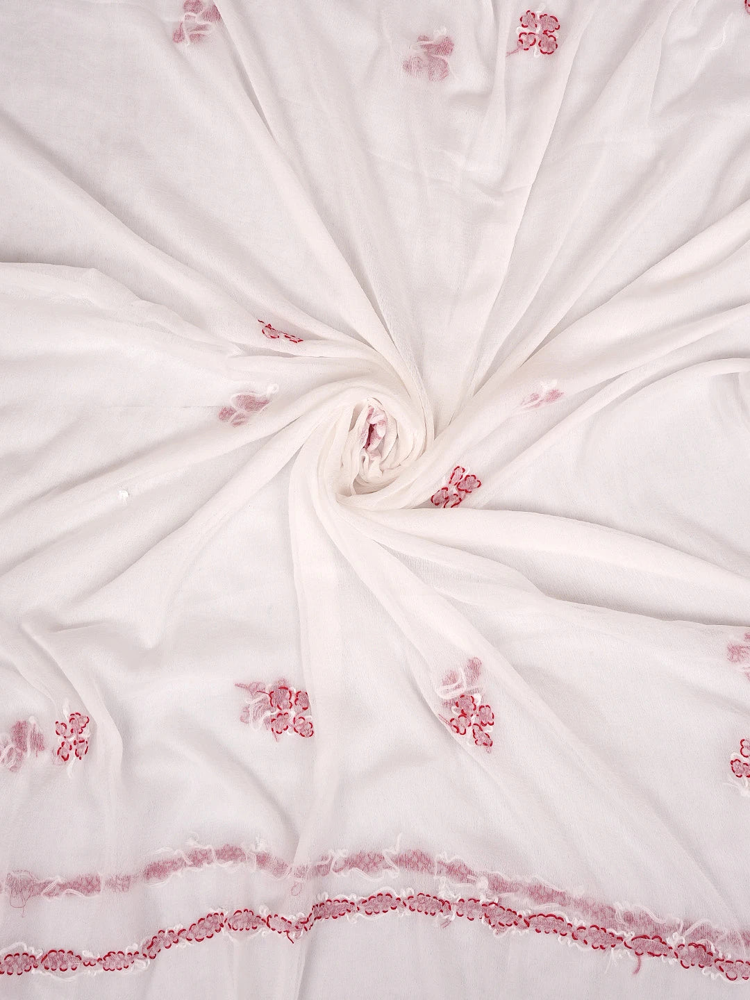 Ada Hand Embroidered Pink Cotton Lucknowi Chikankari Unstitched Suit Piece 01A882730