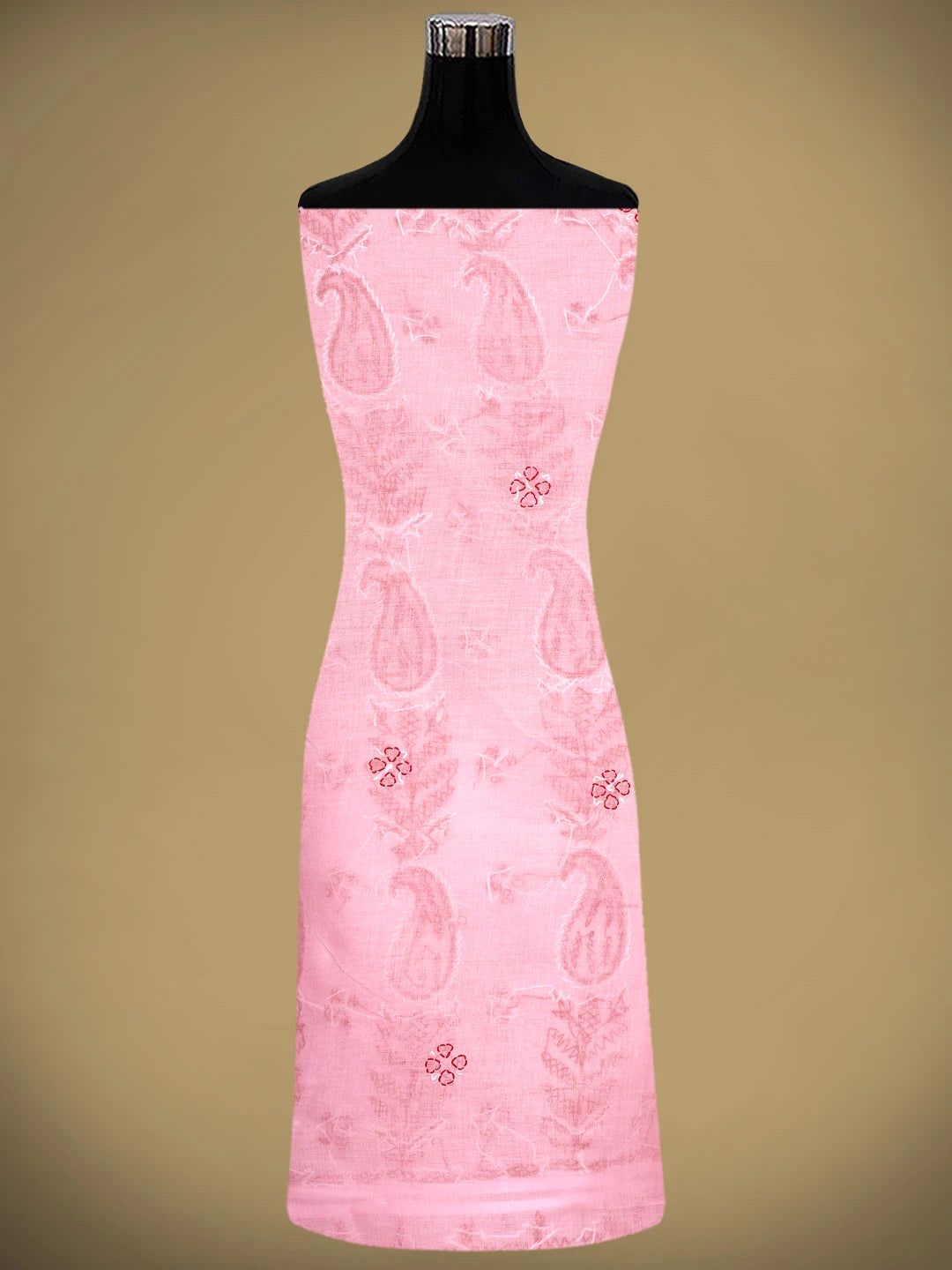 Ada Hand Embroidered Pink Cotton Lucknowi Chikankari Unstitched Suit Piece 01A882730